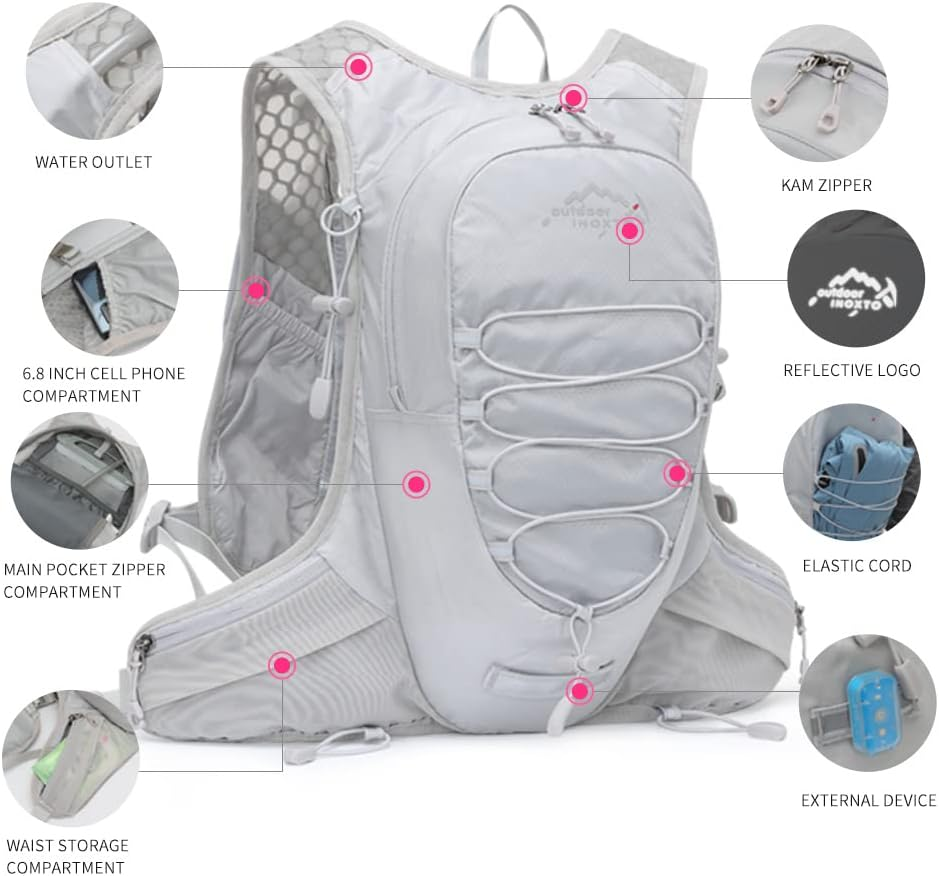 Running Hydration Vest for Men Women Water Backpack for Running 3L Running Hydration Pack for Trail Running Marathon Race Hiking image number 4