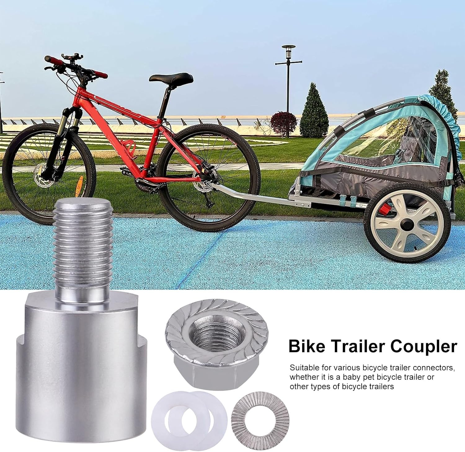 Hitch Connector Trailers, Kid Pet Trailer Hitch, High Quaality Bicycle Trailer Hitch Adapter with Stainless Steel, Coupler Bicycle Adapter, Trailer Attachment Hitch Connector for Child Cargo Pet image number 2