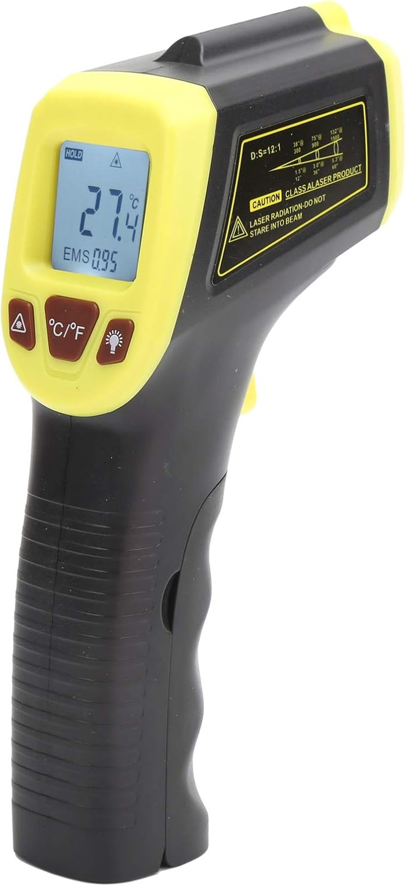 GM320S Industrial Thermometer LCD Display, Data Retention, Temperature Measuring Infrared for Hot Surfaces (Yellow) image number 1