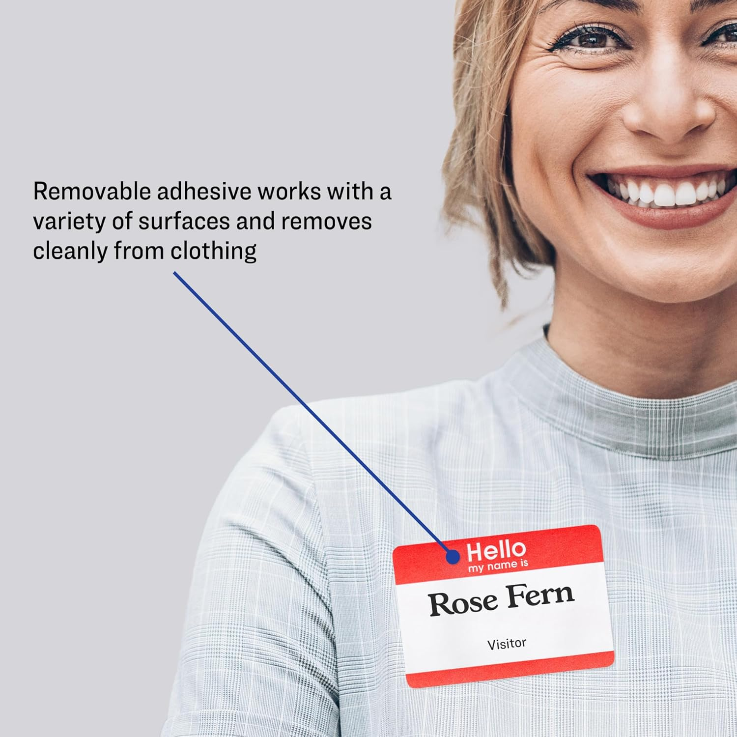 Avery Hello My Name Is Name Tags, White with Red Border, 100 Removable Name Badges (05140) - 2-1/3" X 3-3/8", White image number 6