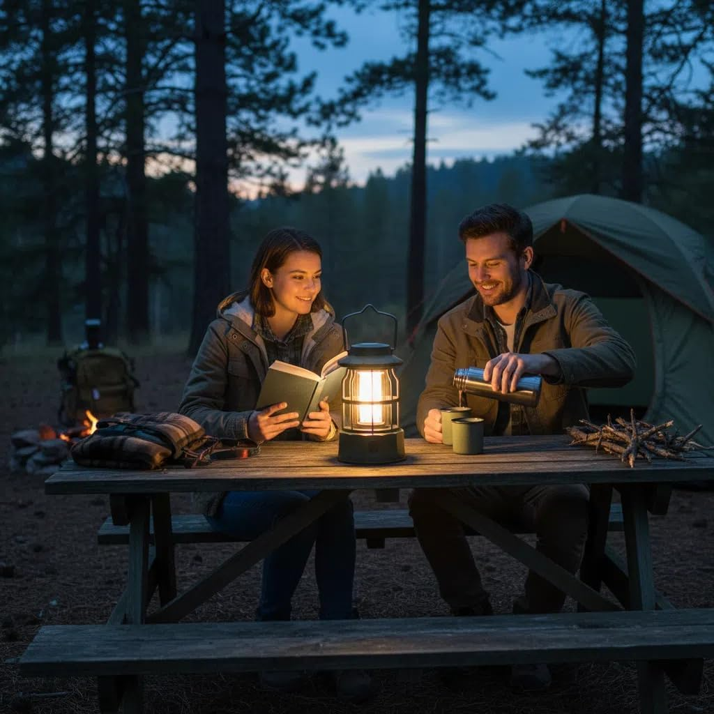 LED Camping Lantern, Battery Operated Portable Lantern, 1200Mah Rechargeable Battery, Waterproof for Outdoor Camping, Emergency Power Outage, Tent Light, Camping Lights & Lanterns image number 2