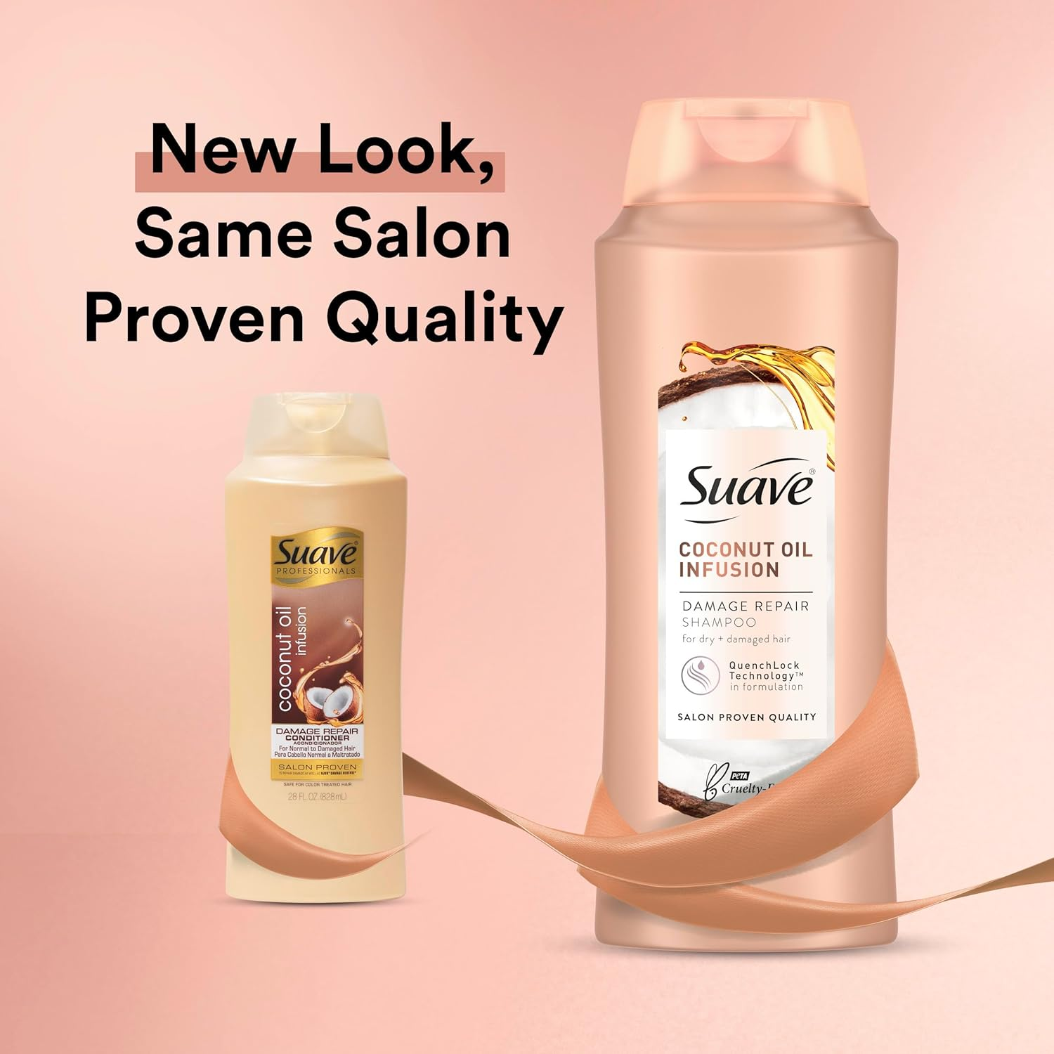 Suave Coconut Oil Damage Repair Shampoo, for Normal, Dry and Damaged Hair, with Pure Coconut Oil Infusion, 28 Oz Pack of 4 image number 6