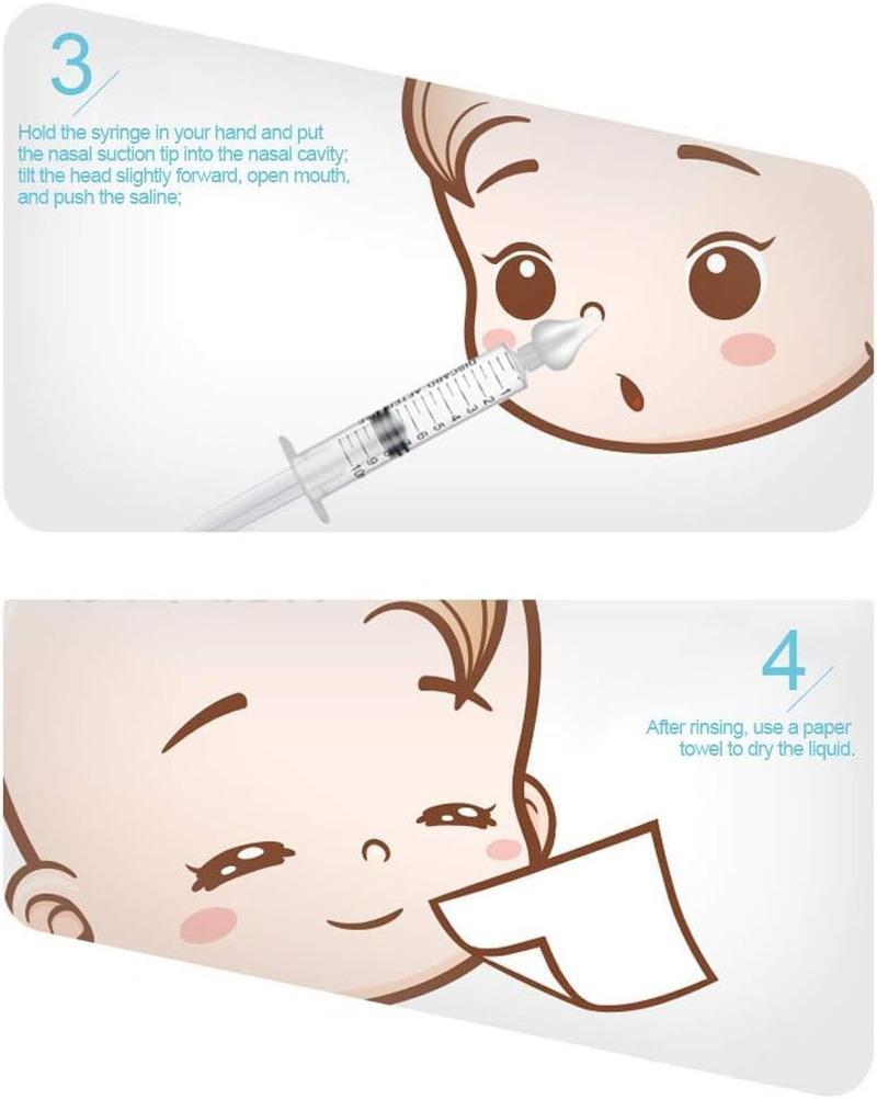 Syringe Nasal Irrigator, Professional Baby Nasal Irrigator Portable Infant Nose Cleaner Rinsing Device Fast All Natural Relief-Nasal Irrigation/Nasal Spray/Nasal Hygiene (2 Pieces) image number 6