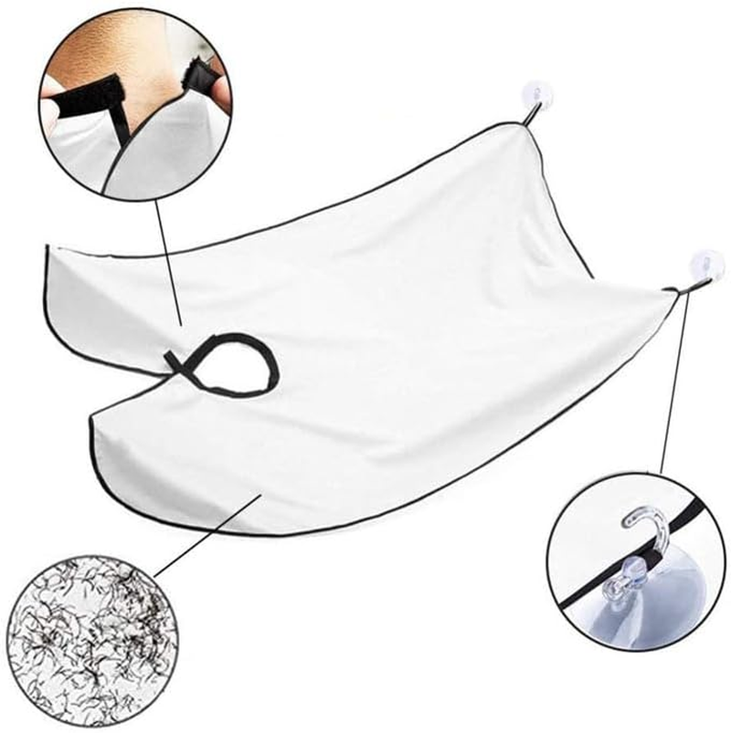 Beard Bib Beard Apron for Men Shaving, Waterproof and Non-Stick Beard Trimming Cape for Mess, Static Beard Hair Catcher with 2 Suction Cups, Man/Husband/Boyfriend (Sketch Style) image number 2