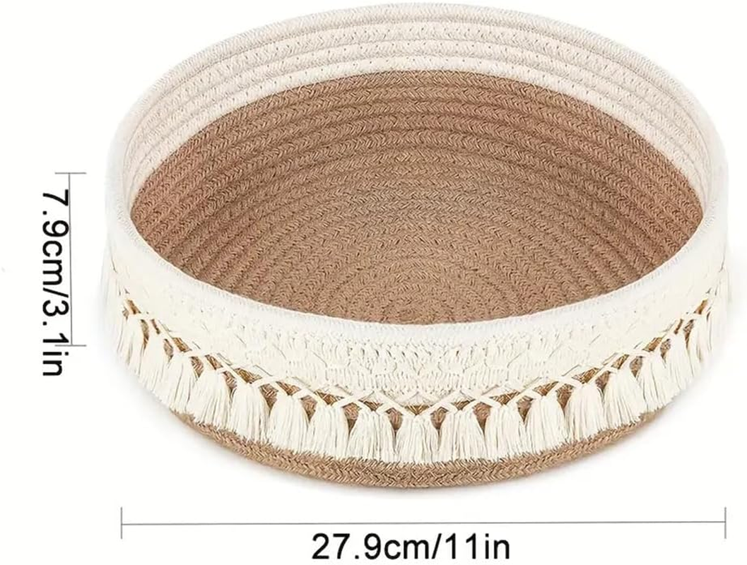 2 Pack. Cotton Rope Woven Basket. Bohemian Style Decoration. for Shelves/Towels/Storage Boxes/Bathrooms. image number 2