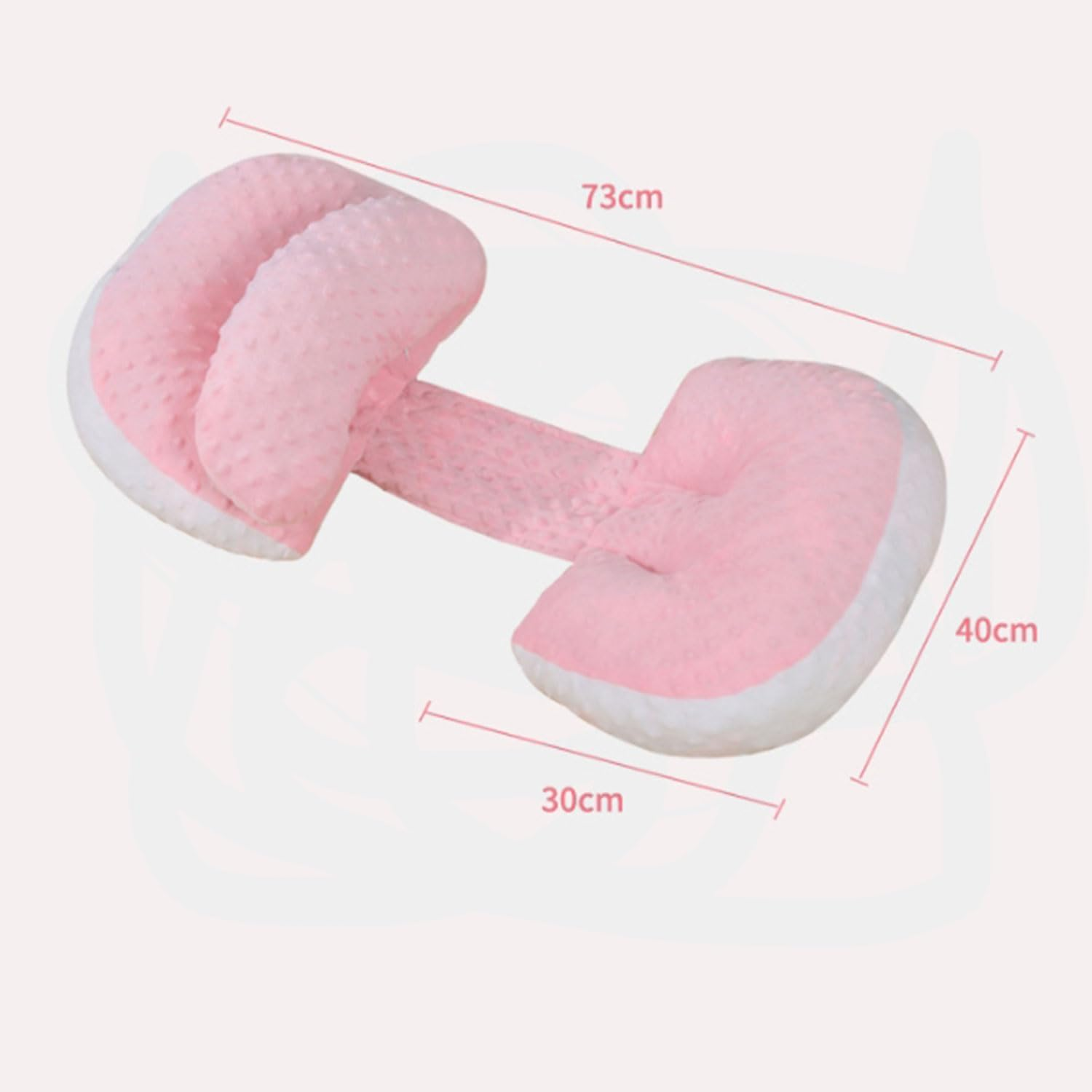 Side Sleeper Pregnancy Pillow | Breathable Knitted Cotton Cover，Adjustable Support for Waist, Legs & Belly | Blue-White Maternity Pillow with Removable Cover image number 2