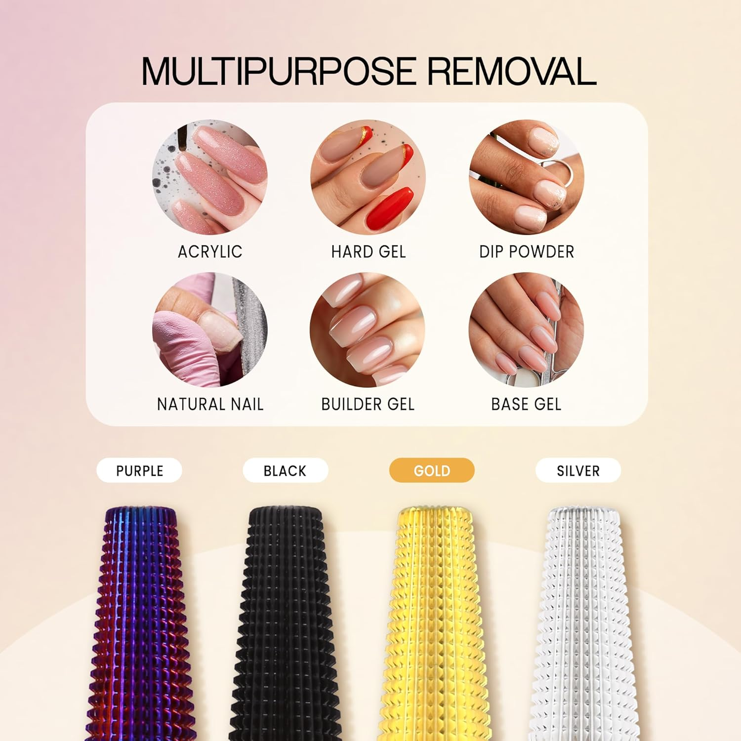 PANA Nail Carbide 5 in 1 Bit - Two Way Rotate Use for Both Left and Right Handed - Fast Remove Acrylic or Hard Gel - 3/32" Shank - Manicure, Nail Art, Drill Machine (Coarse - C, Gold)