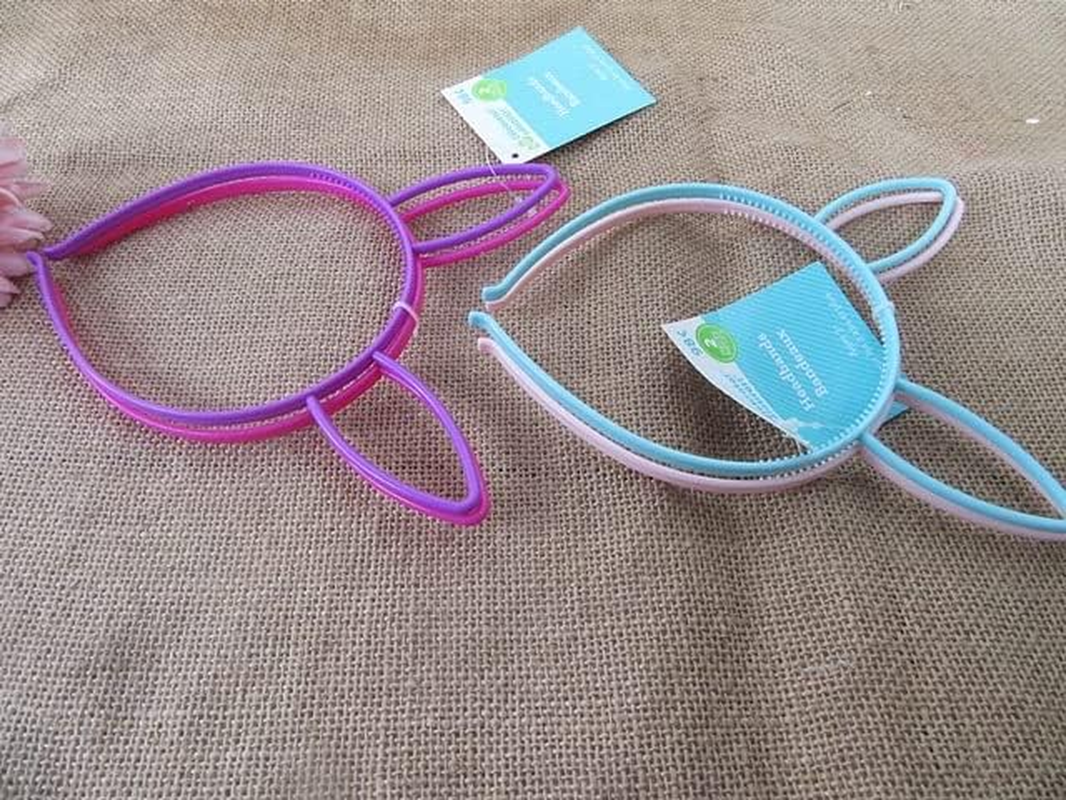 24Pcs Plastic Bunny Headband Hair Band Hair Hoop Party Favor image number 1