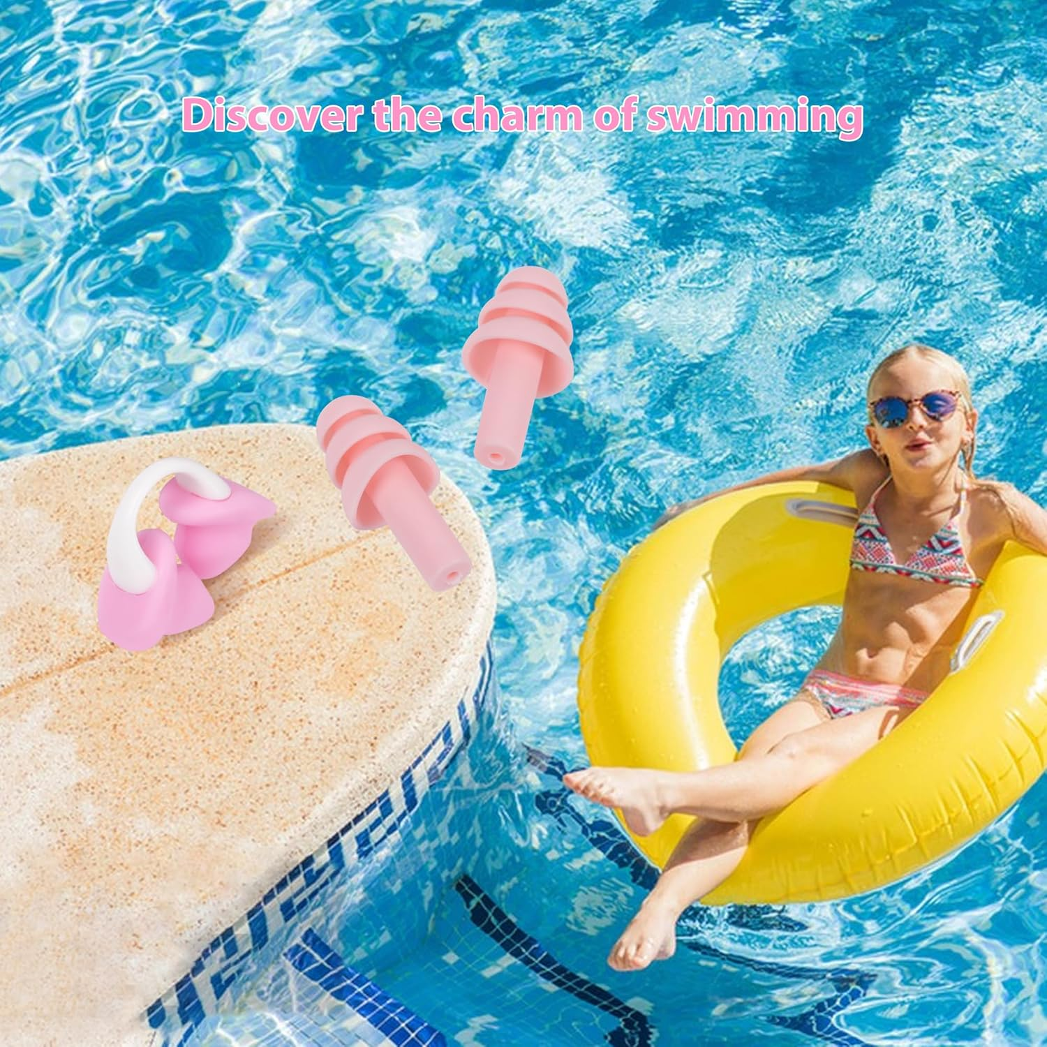 Nose Plugs for Swimming for Kids(Age 4-8),Painless Nose Clip for Swimming, Ensure Comfort and Safety in the Water (S) Pink