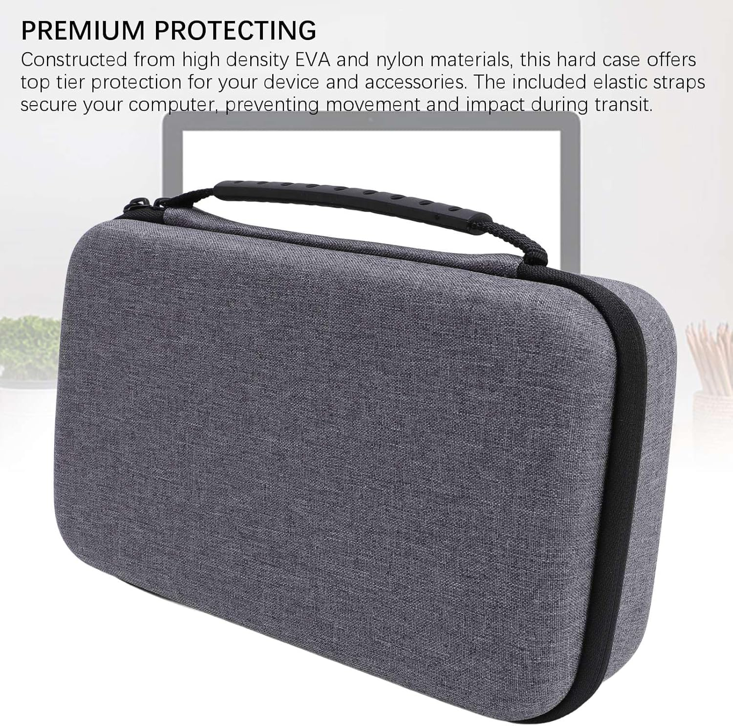Premium Travel Hard Case for Mini Desktop Computers, EVA Nylon Portable Storage Bag with Handle, Protective Carrying Case Fits Small Form Factor PC Accessories