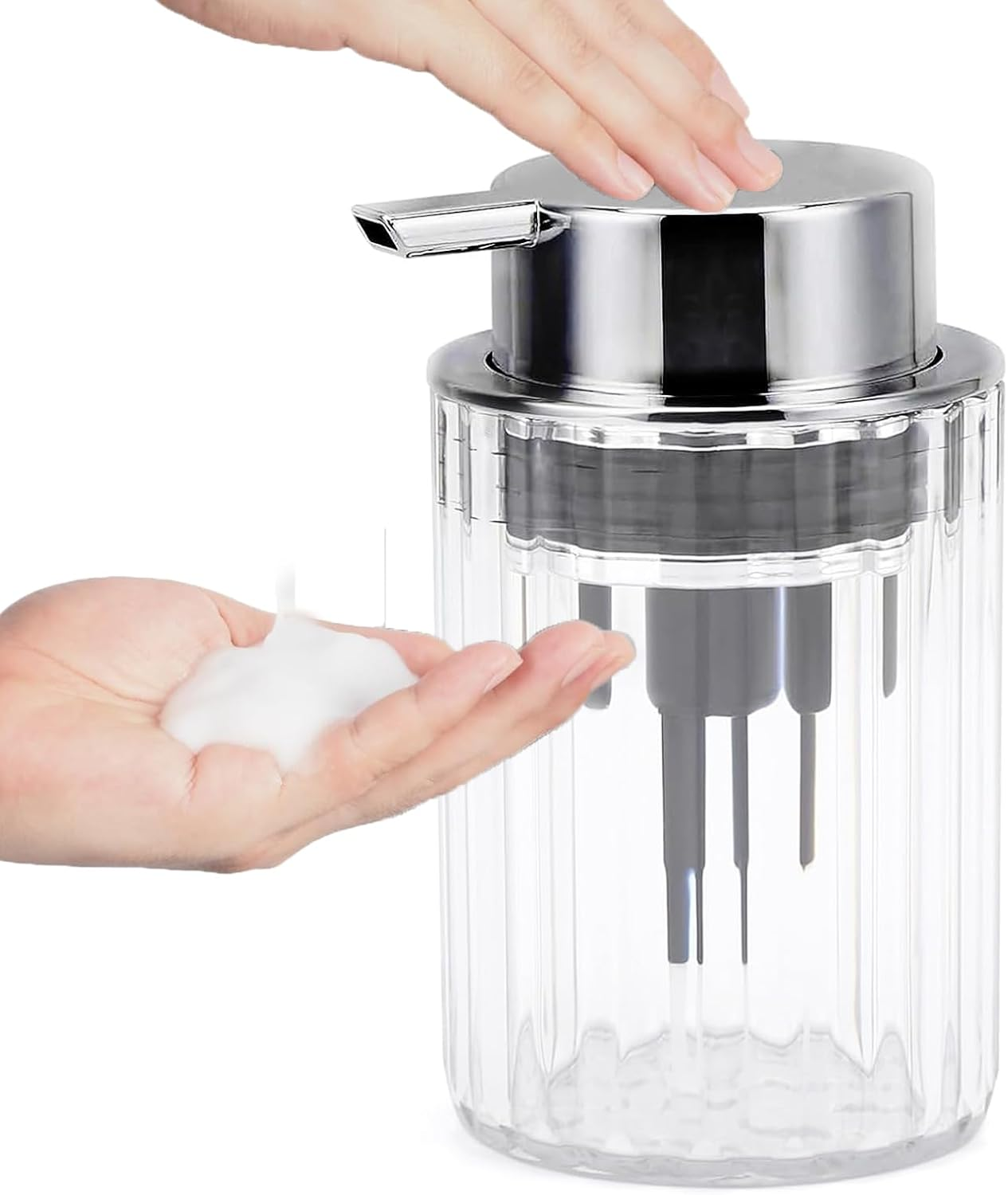 Foaming Soap Dispenser 300Ml, Hand Foam Soap Dispenser Pump Refillable image number 5