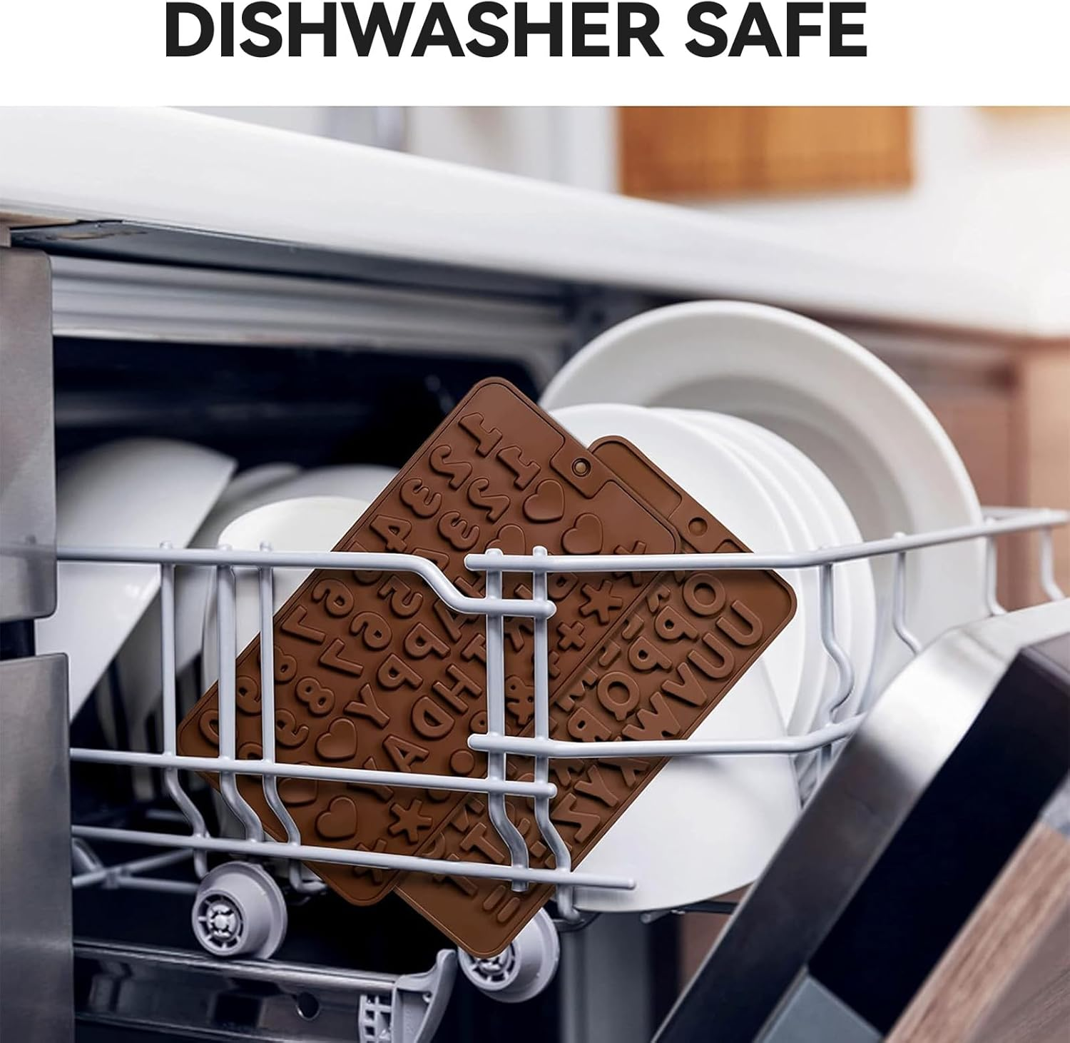 2 Pack Silicone Alphabets & Numbers Chocolate Molds - Food-Grade Non-Stick Baking Molds for DIY Chocolates, Fondant, Candies, Cake Decorating with Symbols image number 5