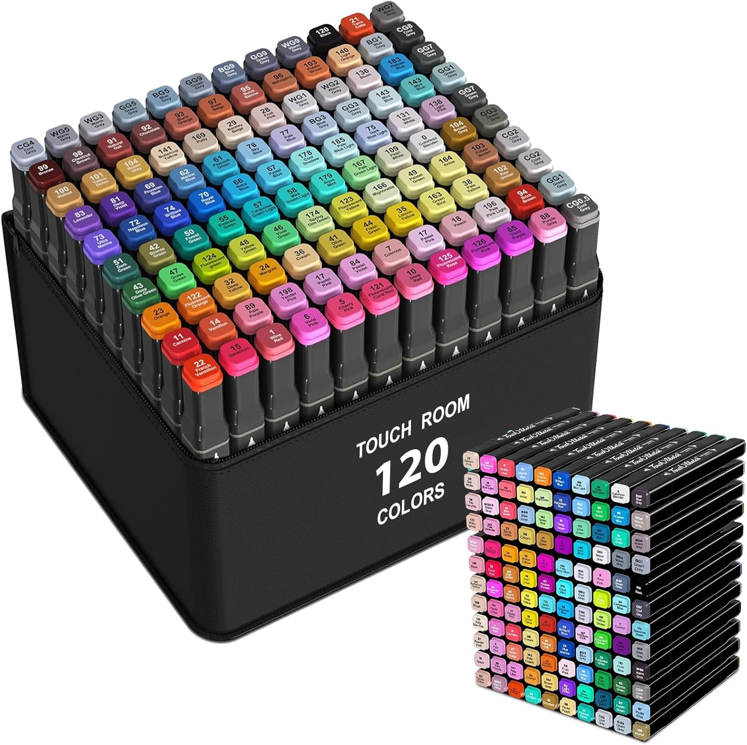 Fitbliss 120 Colors Alcohol Markers, Premium Dual Tip Artist Art Markers Set for Adult Kid, Sketch Markers Pen, Permanent Alcohol Based Markers, Coloring Sketching Drawing Markers with Case image number 2
