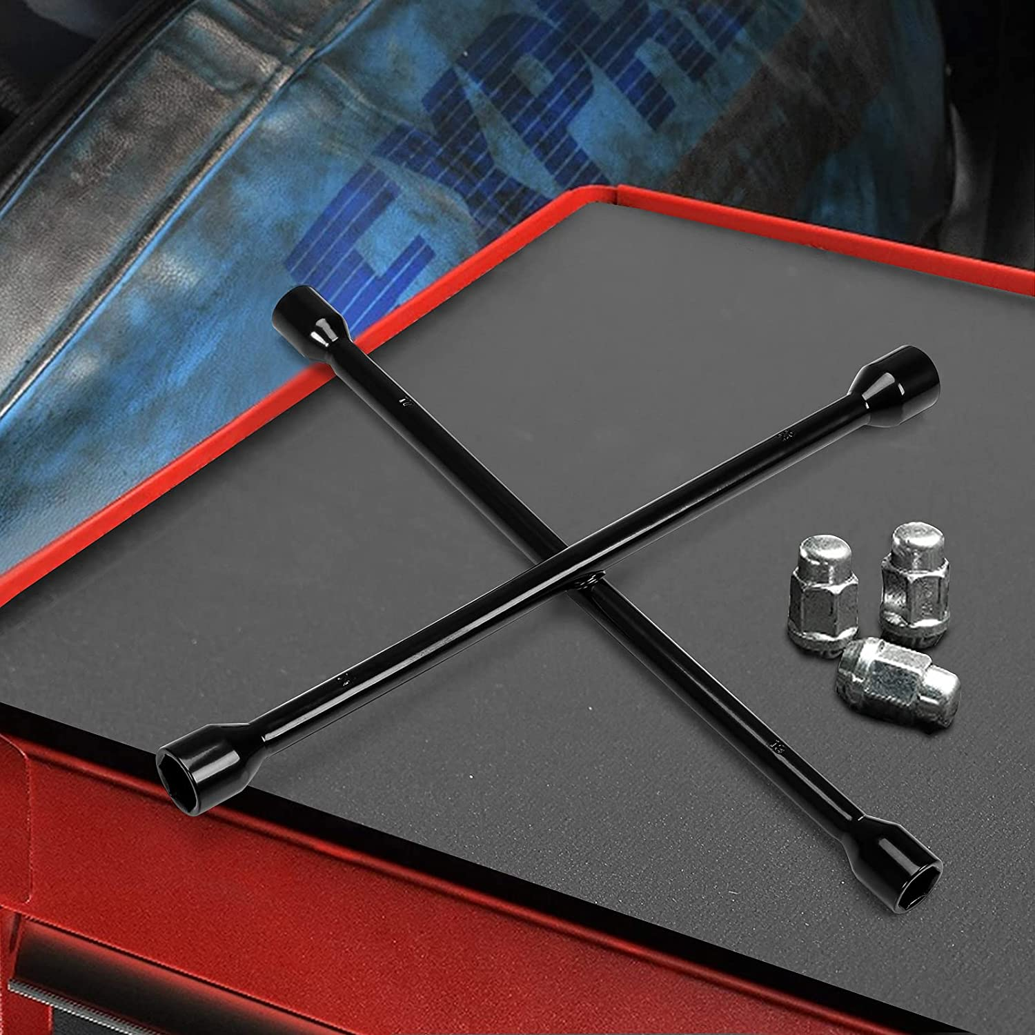 Torin TRX31101-14F Professional 14" Universal Heavy Duty 4-Way Cross Lug Wrench, Black image number 5