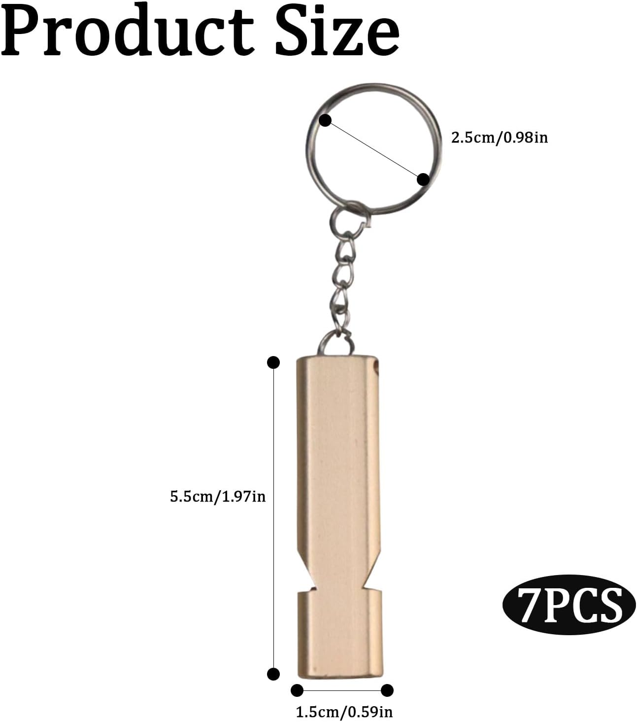 7 Pcs Emergency and Survival Whistle, Loud Stainless Steel Safety Whistle with Lanyard for Sports, Emergency, Survival and Outdoor Use image number 4