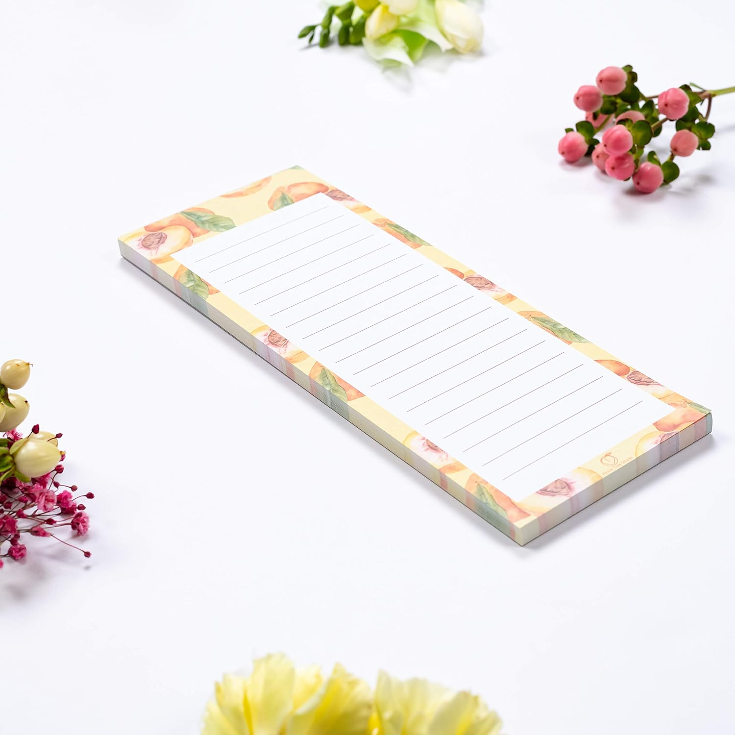 Magnetic Notepads, 2-Pack 60 Sheets per Pad 3.5&rdquo; X 9&rdquo;, for Fridge, Kitchen, Shopping, Grocery, To-Do List, Memo, Reminder, Book, Party, Stationery, (Fruitnotes Cherry & Peach) image number 2