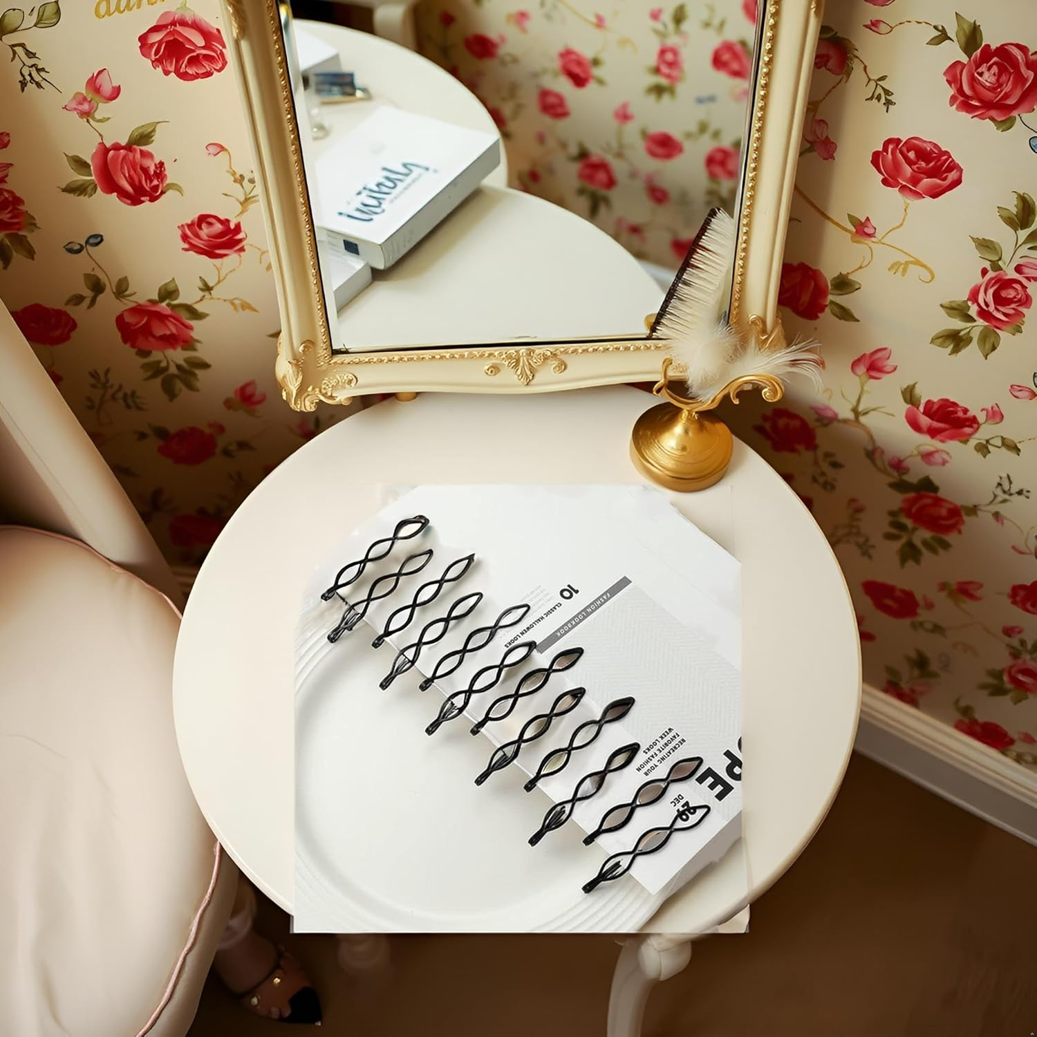 Pack of 12 Black Vintage Hair Pins Mini Bobby Pins Fashion BB Clip Invisible Pony Clip Small Bobby Pins for Women and Girls Decorative Wedding Delicate Accessories Headwear Hair Accessories image number 2