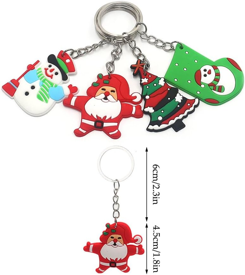20 Pcs Colorful Keyring for Kids Teens,Christmas Theme Keychains for Backpacks Bags,Cute Keychain for Girls Boys Women Adult Party Supplies Birthday Gifts image number 1