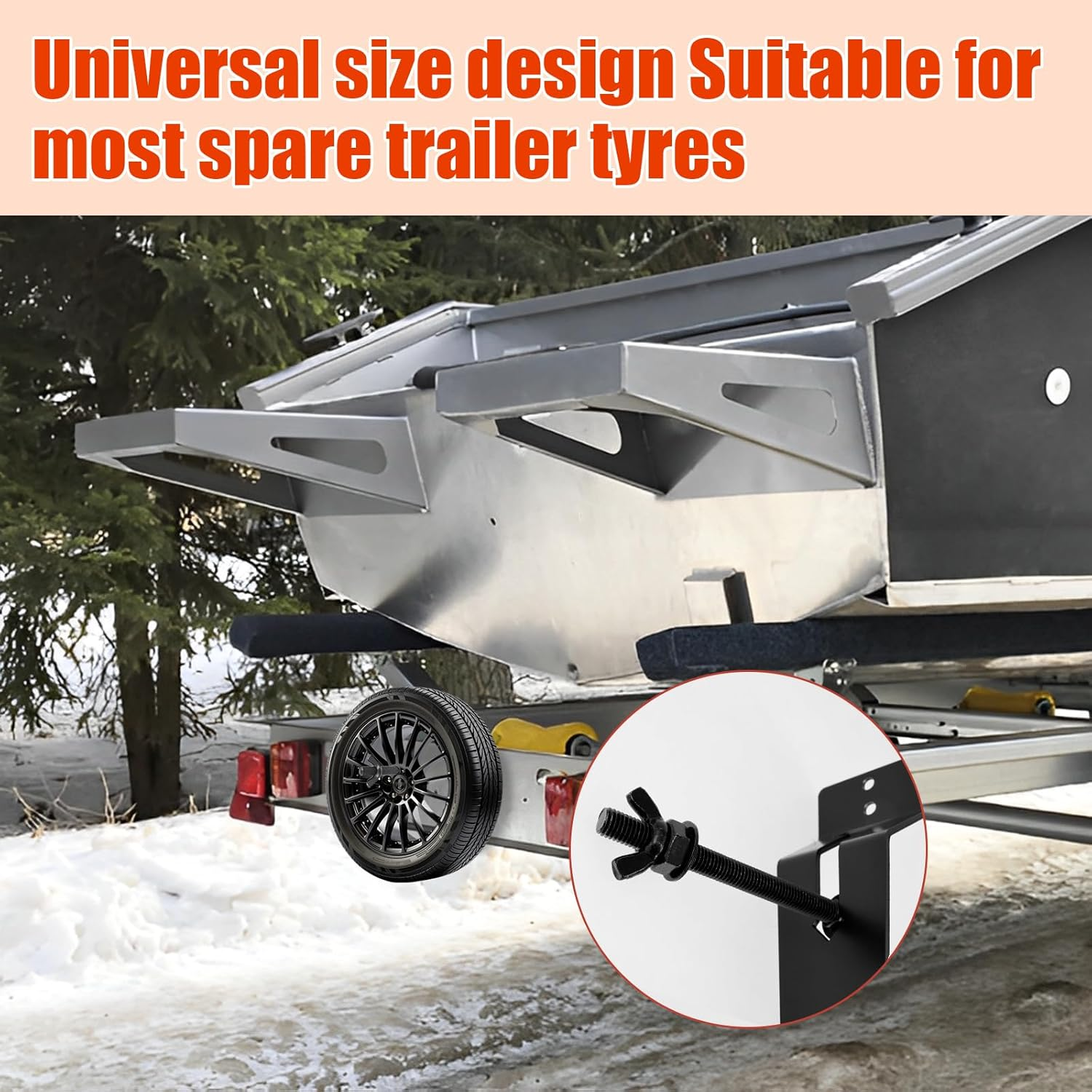 Whsunvo Wall Mount Spare Tire Carrier Metal Spare Tire Holder Space Saving Wheel Bracket Rack Easy Installation Trailer Spare Tire Mount High Security Spare Tire Carrier Bracket for Car image number 1