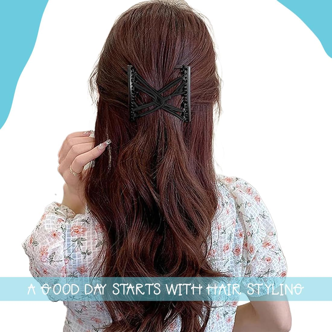 ZEPIQOR 4 Pieces Hair Comb, Hair Comb Clips, Magic Hair Comb Elastic Double Magic Comb for Hair Comb Double Comb Clip for Women image number 2