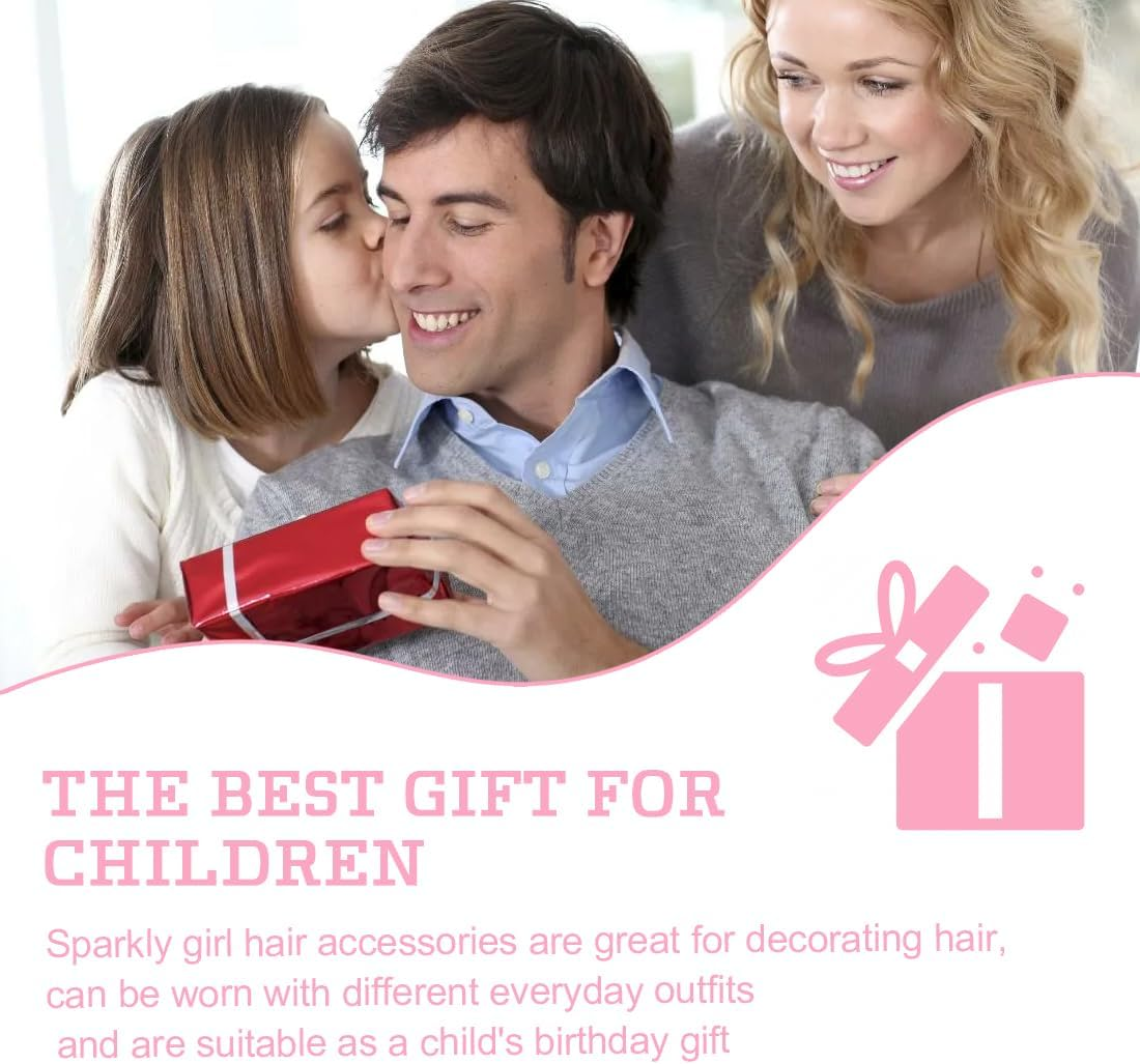 MEXRUMI Pack of 12 Mermaid Rainbow Flowers Hair Accessories, Children'S Multicoloured Hair Clips Girls Glitter, Cute Hair Clip Small for Birthday Party Gift image number 1