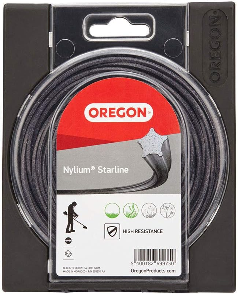 Oregon Nylium Star Shaped Strimmer Line Wire for Grass Trimmers and Brushcutters, Five Cutting Edges for Clean Finish, Professional Grade Heavy Duty Nylon, Fits Petrol Strimmers, 1.6Mm-15M (&lrm;533745)