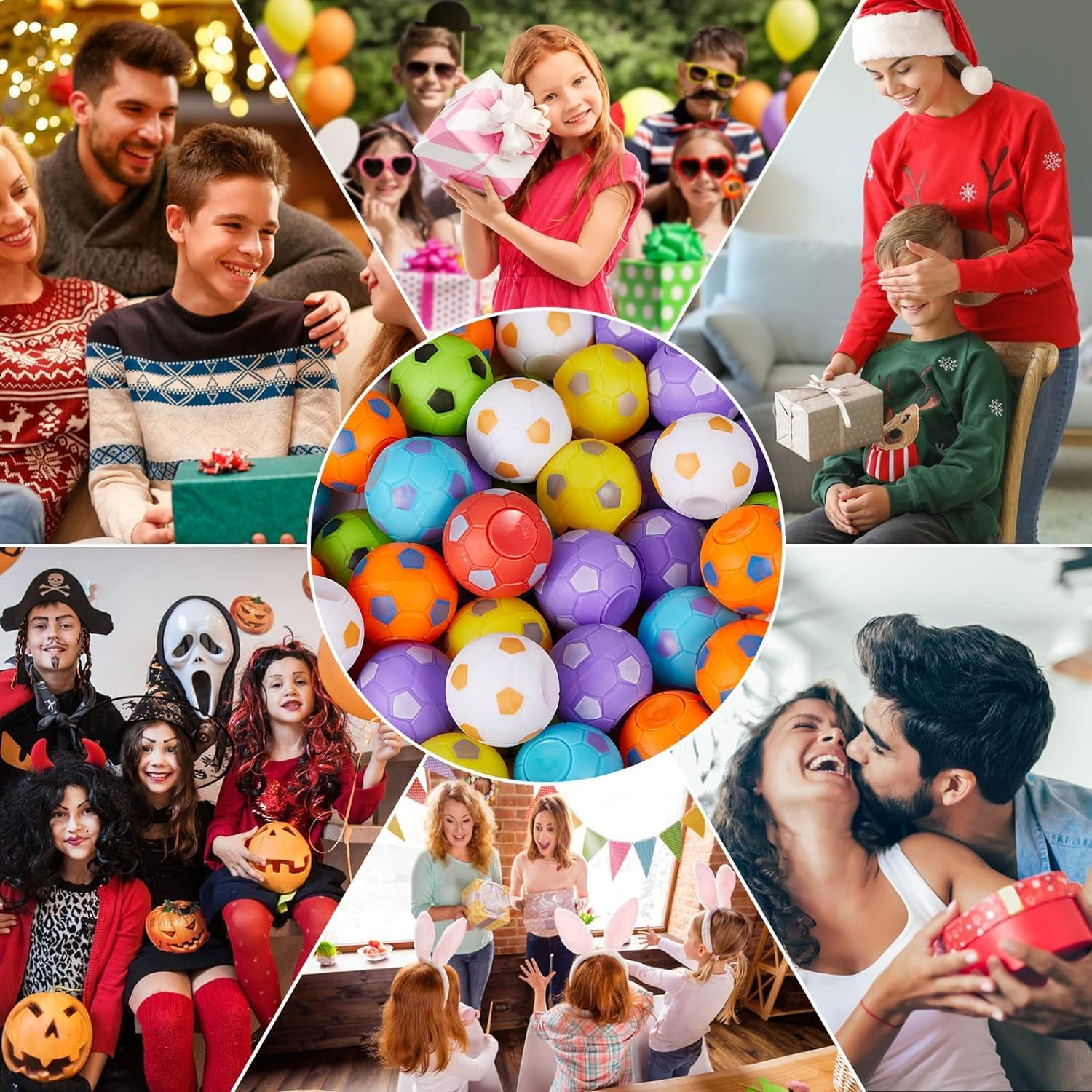 36 Pack Fidget Spinners Soccer Ball Toys Kids Soccer Party Favors, Rotatable Finger Small Soccer Fidget Spinning Balls for Kids Teens Adults Bag Stocking Stuffers Birthday Prizes for Classroom image number 1