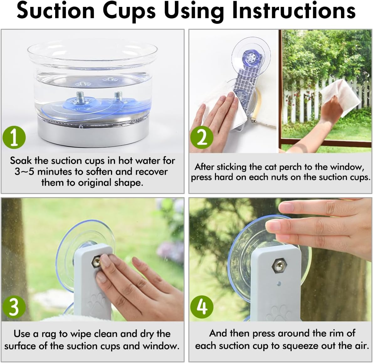 AMOSIJOY Replacement Suction Cups for Cat Window Perch image number 5