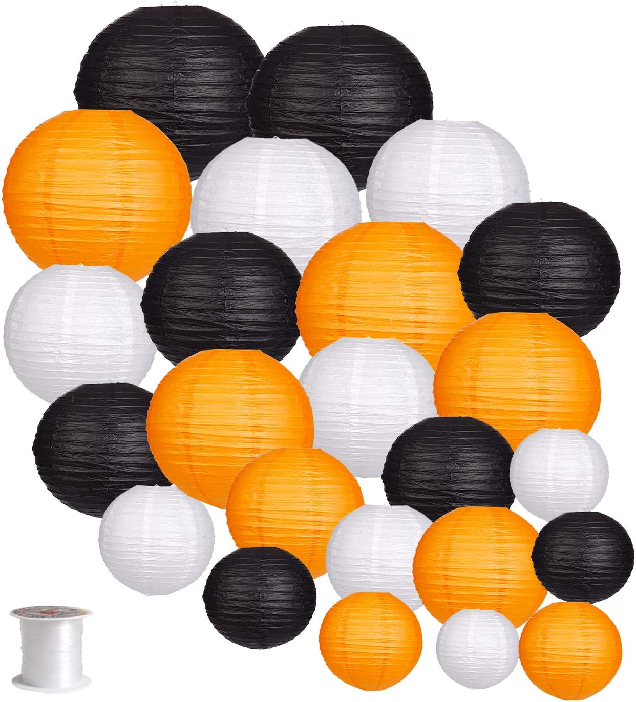 Paper Lanterns Decorative, round Hanging Paper Lanterns Decorations for Rustic Party Bridal Shower Wedding Sage Green Birthday Party Supplies Gold/Ivory/Sage Green 15Pcs