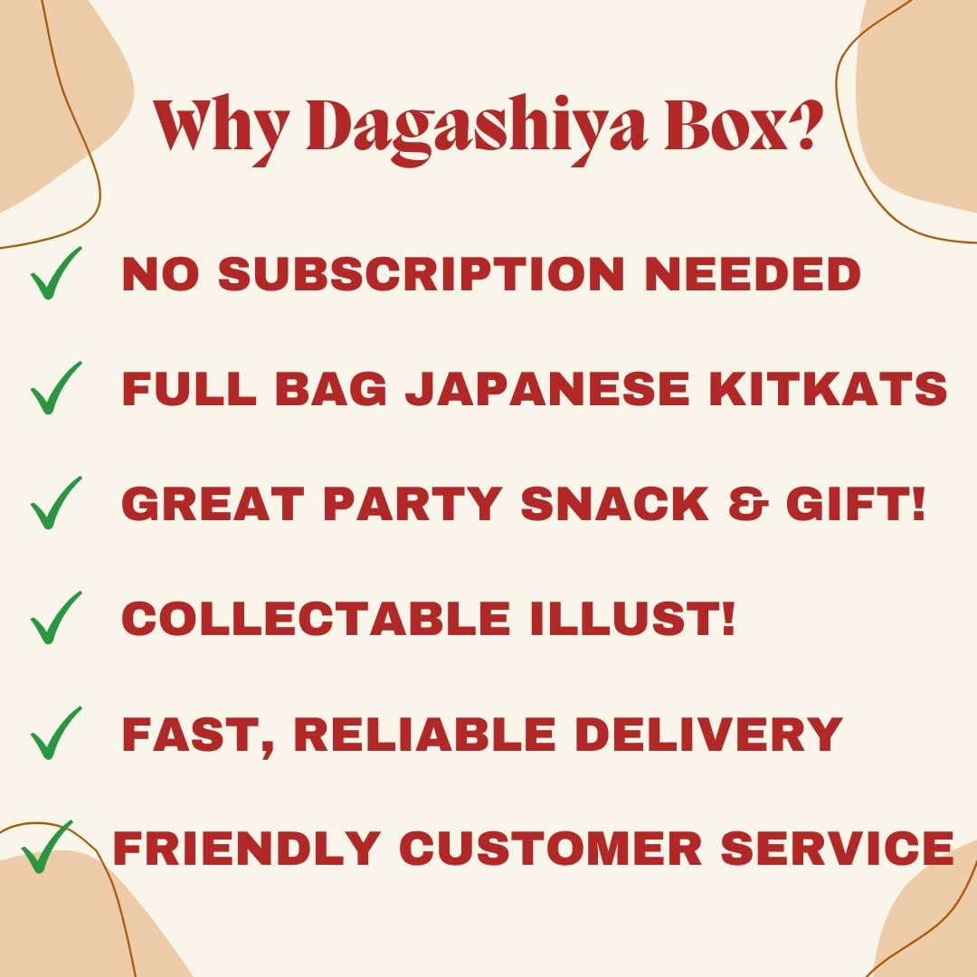 Dagashiyabox Japanese Treats Snacks Assortment Box with 80~90 Bars Pcs of Kitkat 8 Bags Sweet Dagashi Box for Kids and Adults Fun Birthday Gift image number 3