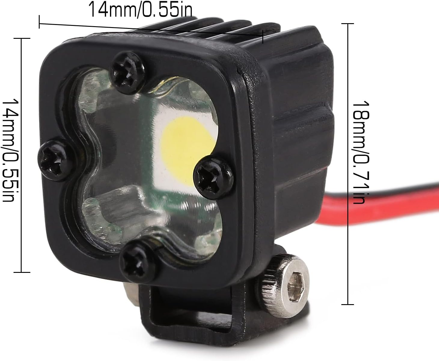 INJORA RC Crawler Lights LED Headlight for Axial TRX-4 TRX6 SCX10 90046 Wraith Redcat Gen8 1/10 RC Crawler Car,4Pcs image number 2