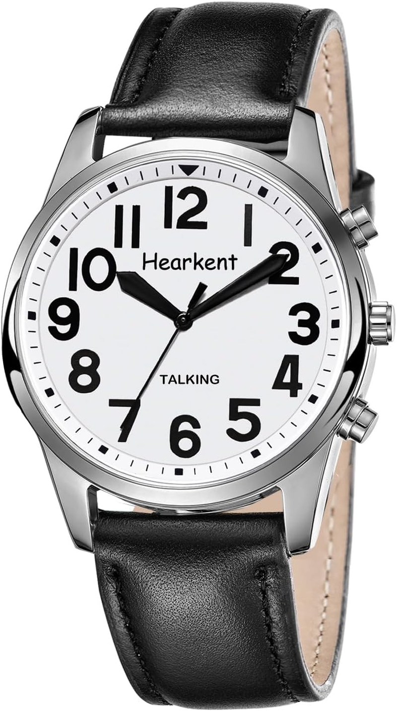 Hearkent Talking Watch with Jumbo Numbers, Men'S Wrist Watch, Clear Loud English Voice for Blind, Seniors,Visually Impaired,Or Elderly, Easy to Read