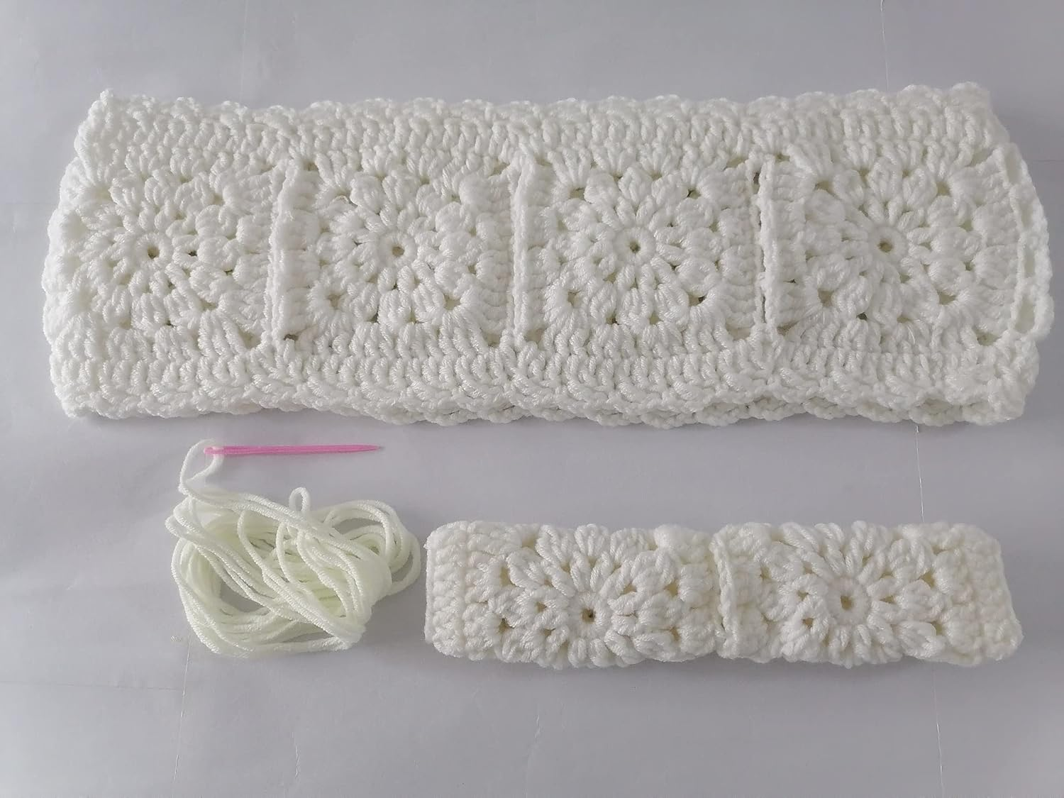 YDM Flower Steering Wheel Cover, Universal Fit, 15 Inch, Crochet, Sunflower Pattern, Customizable Color, Car Accessory image number 1