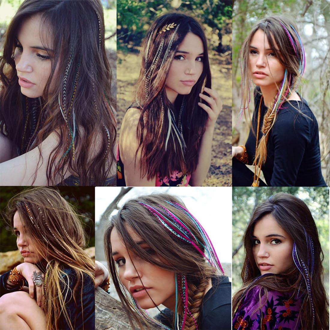 VIVIIHOO Clip-In Hair Extensions, 52 Pieces, Colourful Clip-In Extensions for Girls and Women - Synthetic Fibre, Perfect for Parties, Halloween, Daily Life & Gifts