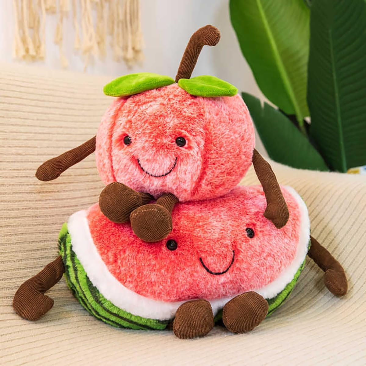 13.8" Funny Watermelon Fruit Plush Doll Pillow,Stuffed Doll Home Bed Sofa Decor Cute Soft Toys image number 2