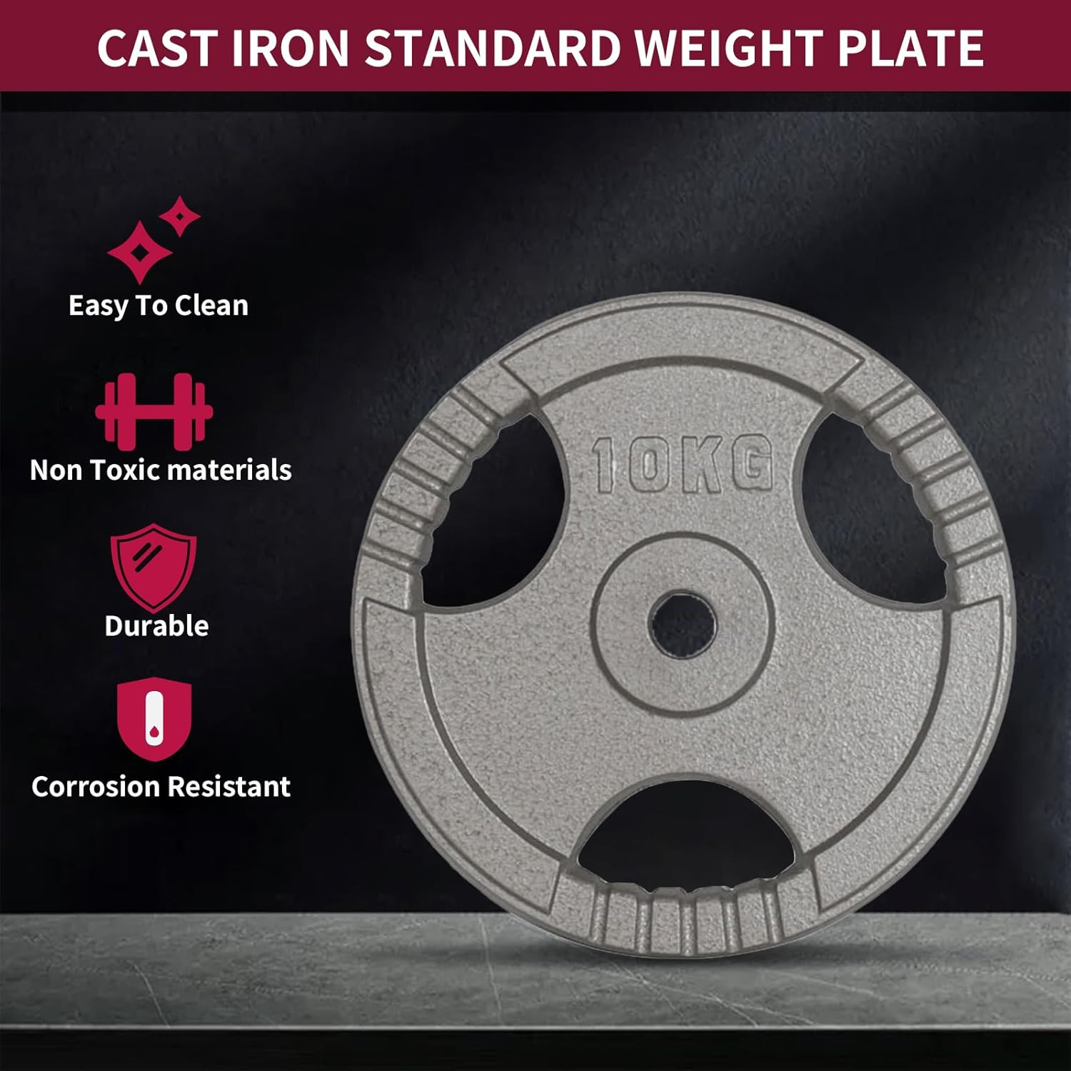 Standard Weight Plates for Adjustable Standard Dumbbell and Standard Barbell - Premium Quality Hammertone Weights Equipment Accessories for Body Building, Weightlifting,Fitness & Sports image number 4