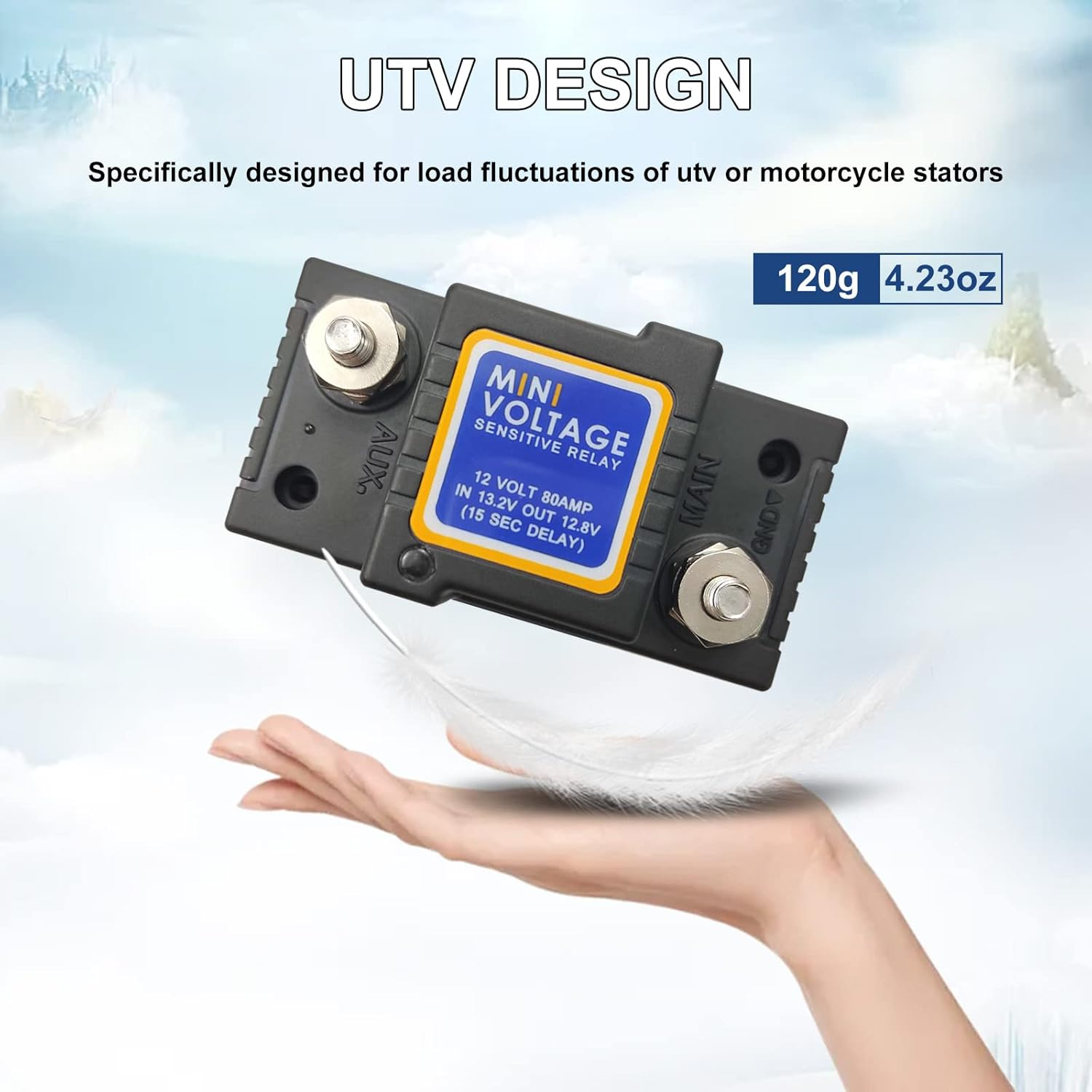 Dual Battery Isolator 12V 80Amp, Voltage Sensitive Relay VSR, Compatible with Polaris John Deere Yamaha Kawasaki Honda All Brands of UTV ATV Motorcycle, Not Fit for Lithium Batteries image number 4