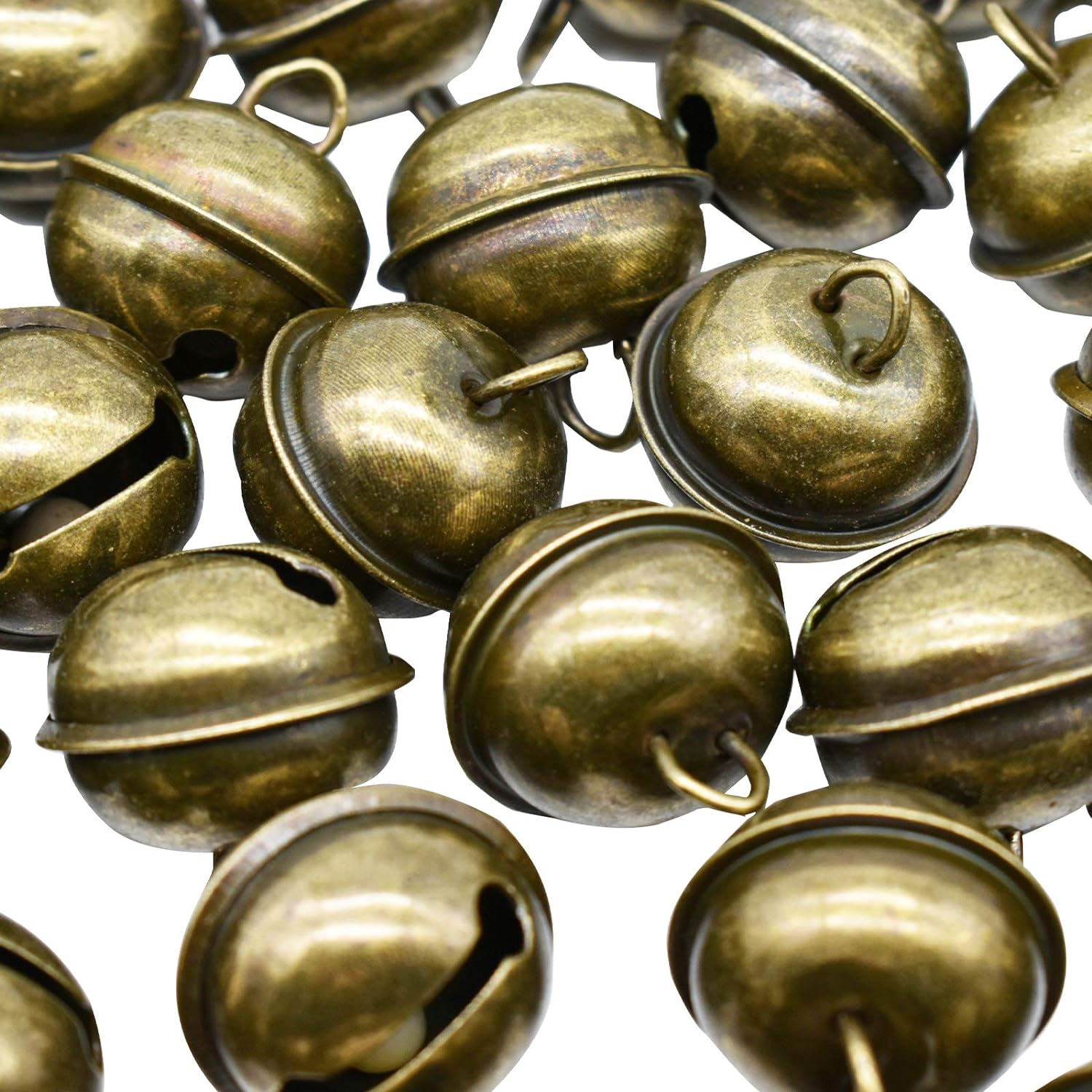 Maydahui 20PCS Vintage Jingle Bell 1 Inch (22Mm) Antique Decorative Tone Copper Bell for Pet Dog Cat Pendants Christmas Tree Crafts Decoration image number 3