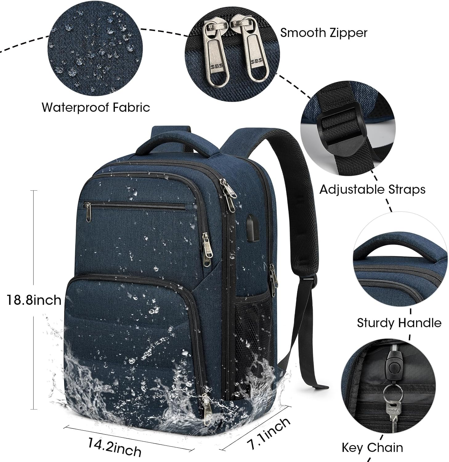 Laptop Backpack 17 Inch Travel Backpack for Men Women Large Waterproof Computer Backpack Work Business College Backpack