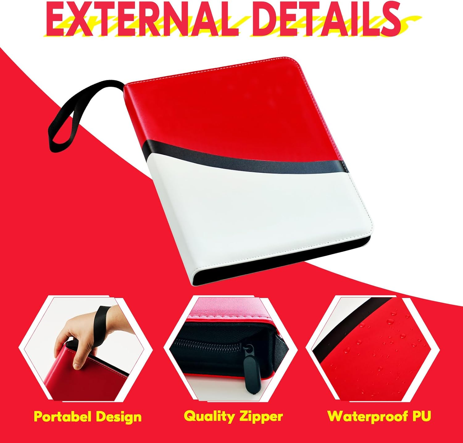 900 Pockets Card Binder, 9 Pocket Trading Card Holder, Cards Albums with 50 Removable Sleeves, Card Binder for 900 Cards