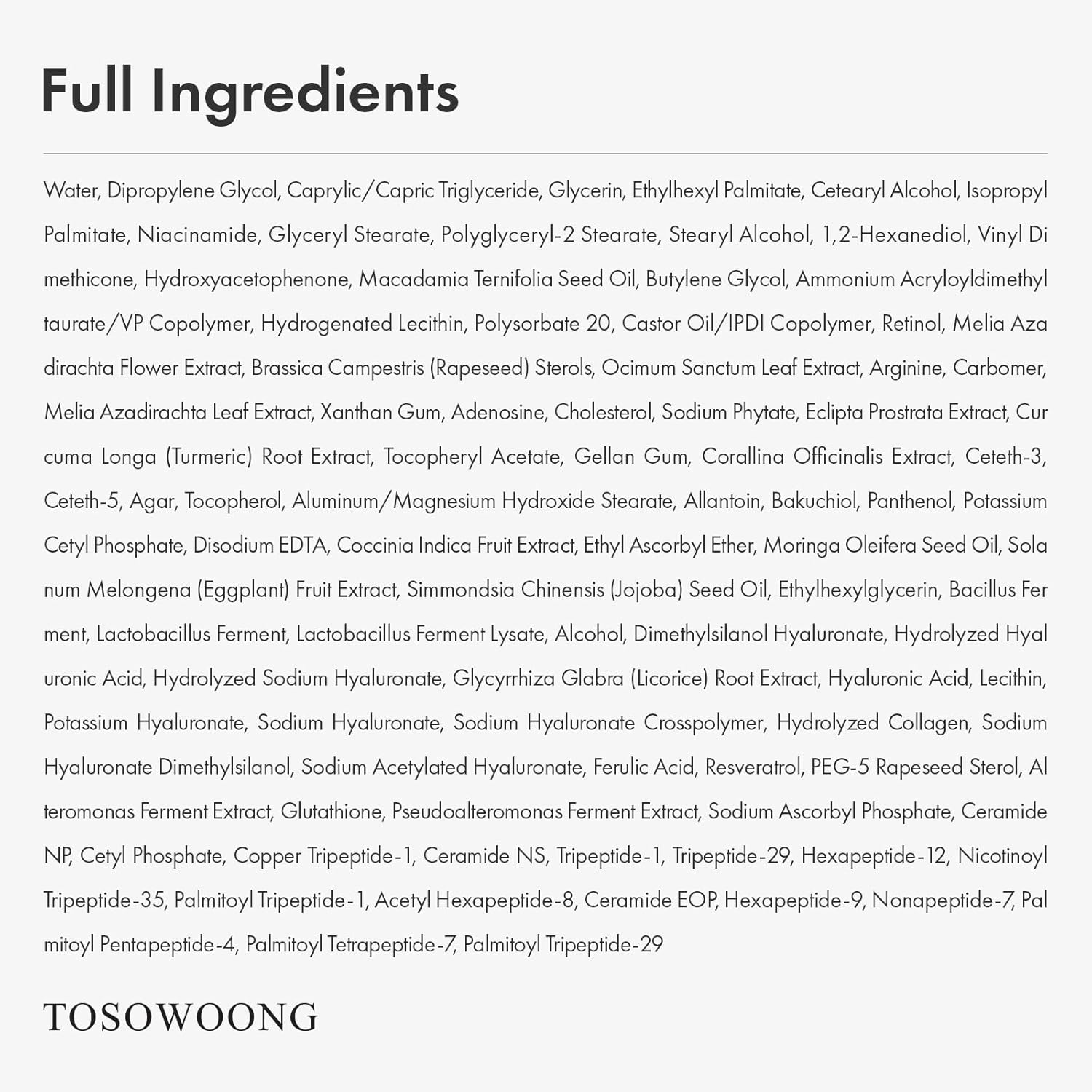 TOSOWOONG Real Retinol 0.1% Night Cream, Face Moisturizer with Retinol, Bakuchiol | Korean Skincare for Face & Neck, 50Ml / 1.69 Fl. Oz. image number 5