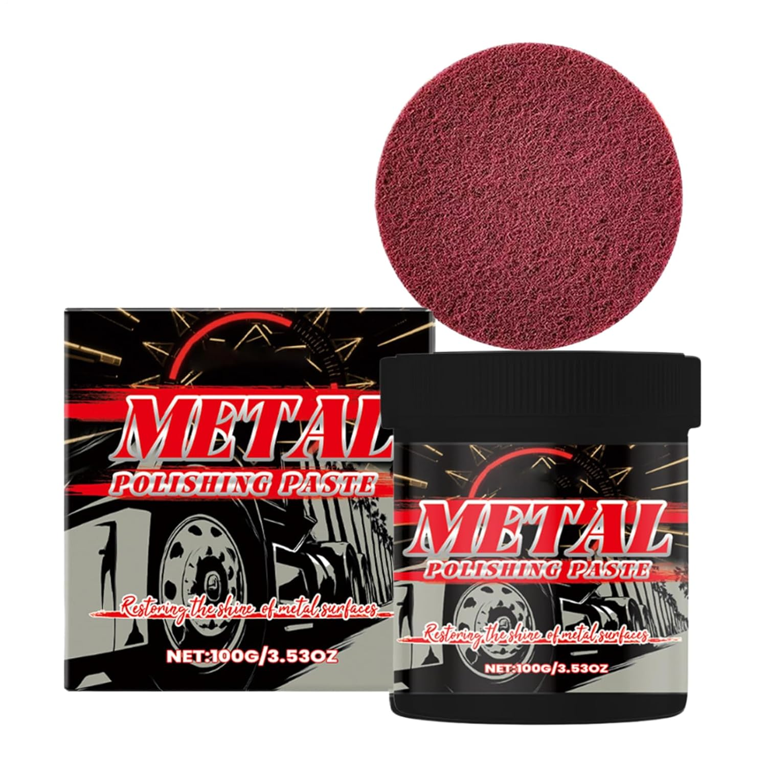 Car Metal Polish Paste | Car Bumper Chrome Restorer | Automotive Maintenance Care Repair Cream for Bumpers Trim Wheels Motorcycles Trucks Suvs image number 3