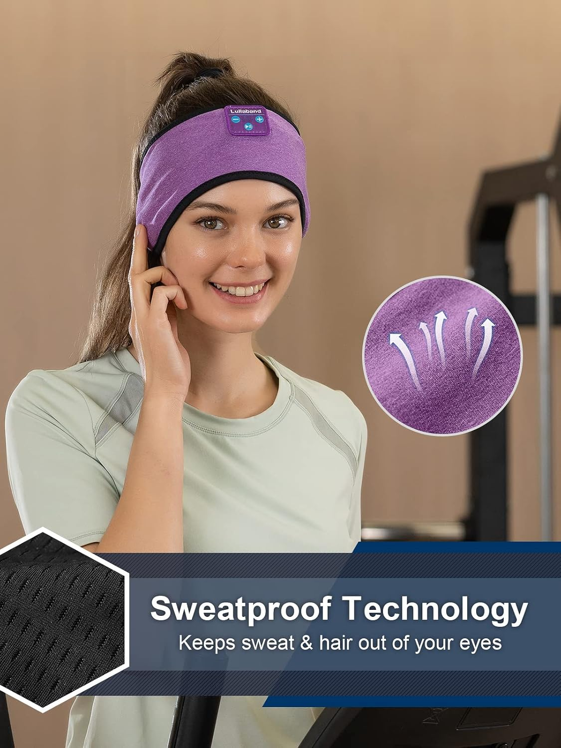 Sleep Headphones Bluetooth Headband - Wireless Music Sleeping Mask Earphones for Side Sleepers with HD Stereo Speaker Tech Gadgets Gifts for Travel Workout Sports Meditation Yoga Housework image number 5