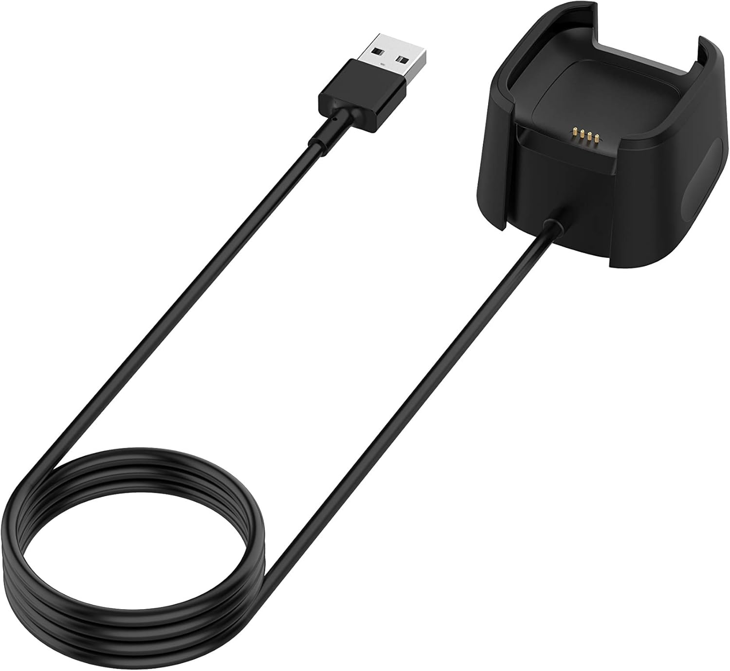 Fitturn Intended for Fitbit Versa 2 Charger Replacement USB Data Charger Dock Charging Cable Stand Intended for Versa 2 Health & Fitness Smartwatch, 3Ft Sturdy Power Cord (Purple)