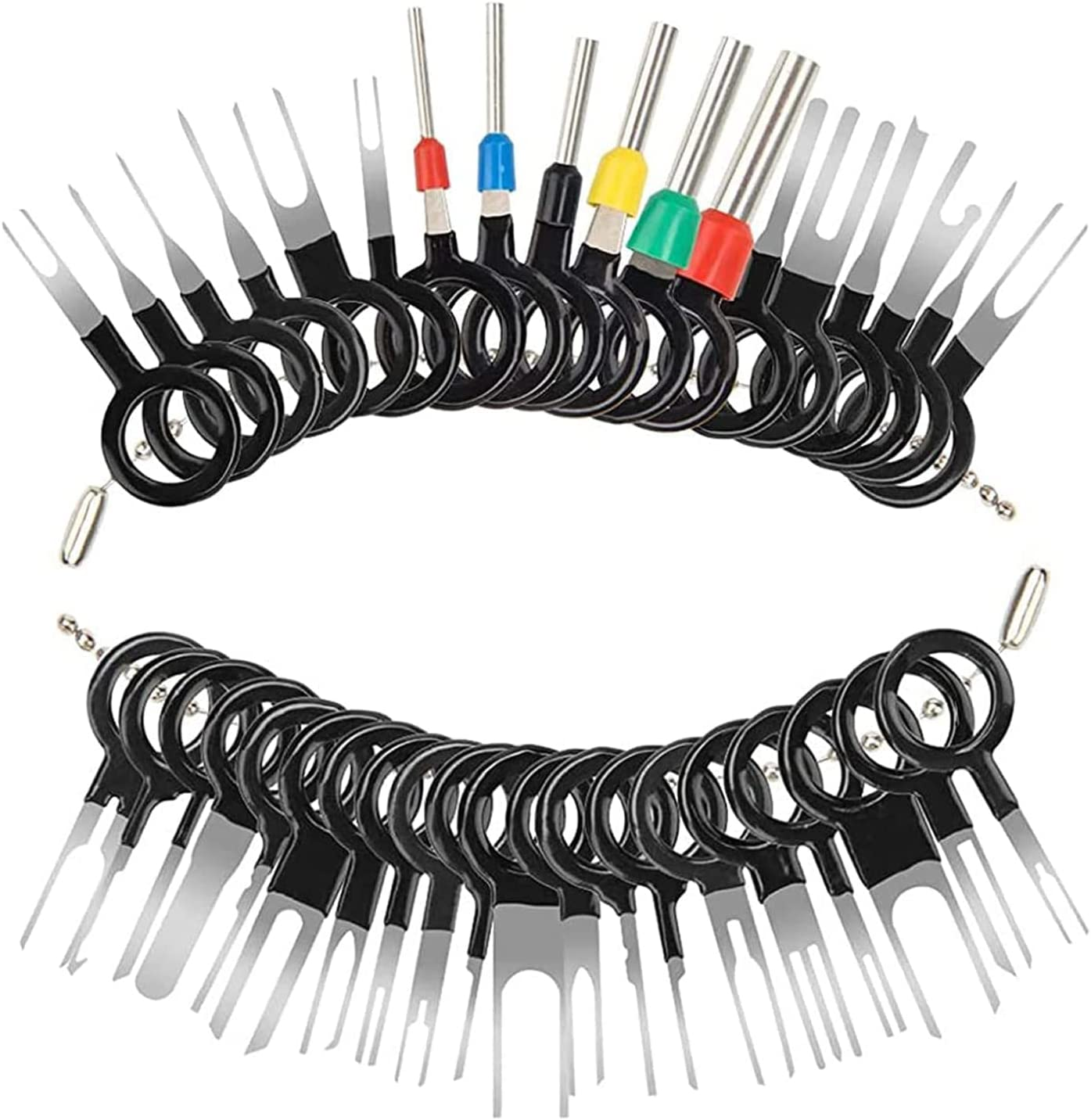 Taicols 38 Pcs Terminal Removal Tool Kit, Terminal Ejector Kit for Car, Wiring Crimp Connector Auto Terminals Removal Key Tool, Pin Extractor Puller Repair Remover Key Tools for Auto Wire Connector image number 1