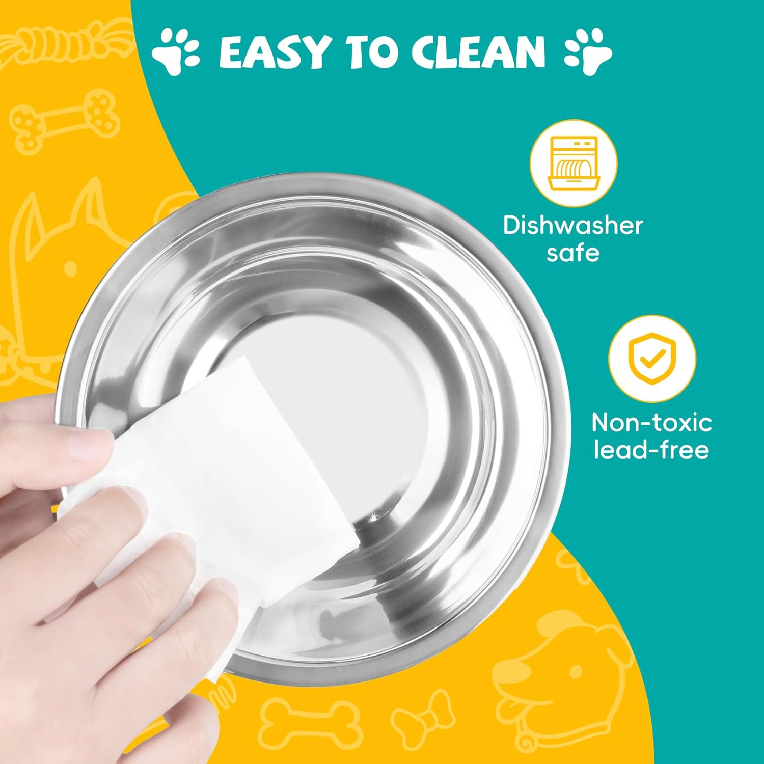 Carehabi Elevated Cat Bowl, Height Adjustable Tilted Cat Bowl with Non-Slip Foot Pads, Feeding Bowl and Water Bowl Set, Prevent Food Spill for Cats and Dogs image number 3