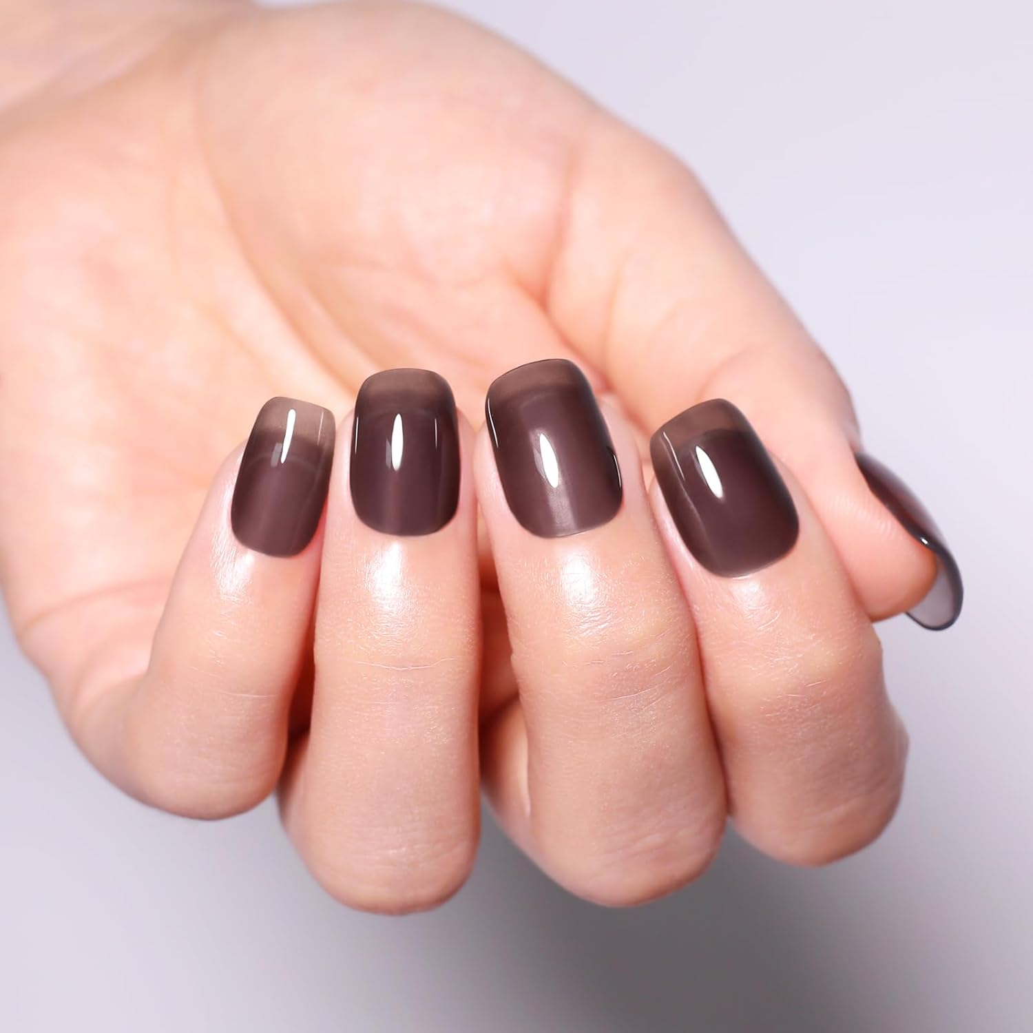 Imtiti Jelly Black Gel Nail Polish, Nude Black Gel Polish Translucent Colour UV/LED Soak off Nali Polish for Winter and Spring 1 Piece 15 Ml image number 2