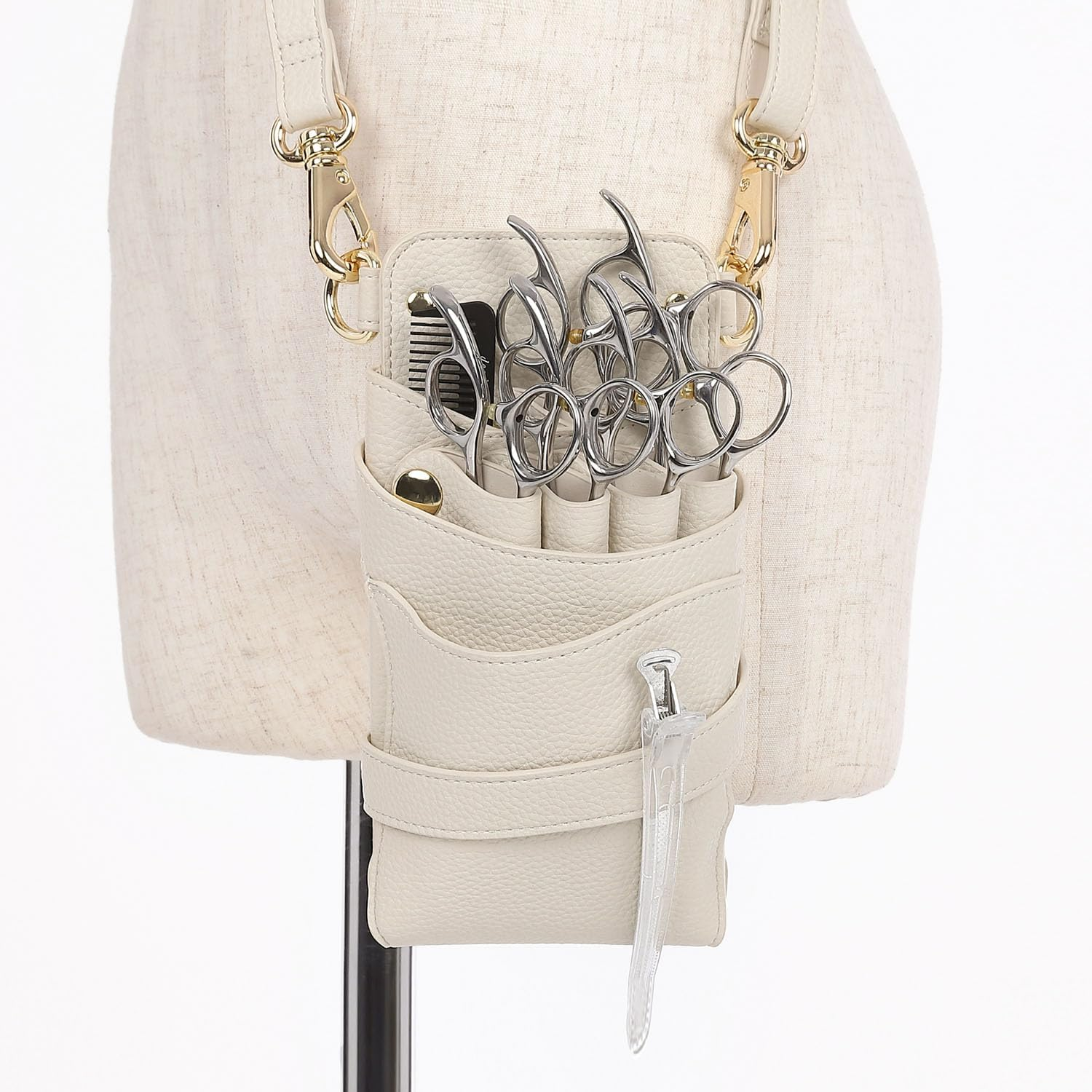 Dees Products Siena Ivory Gold Hardware Scissor Case Ivory image number 6