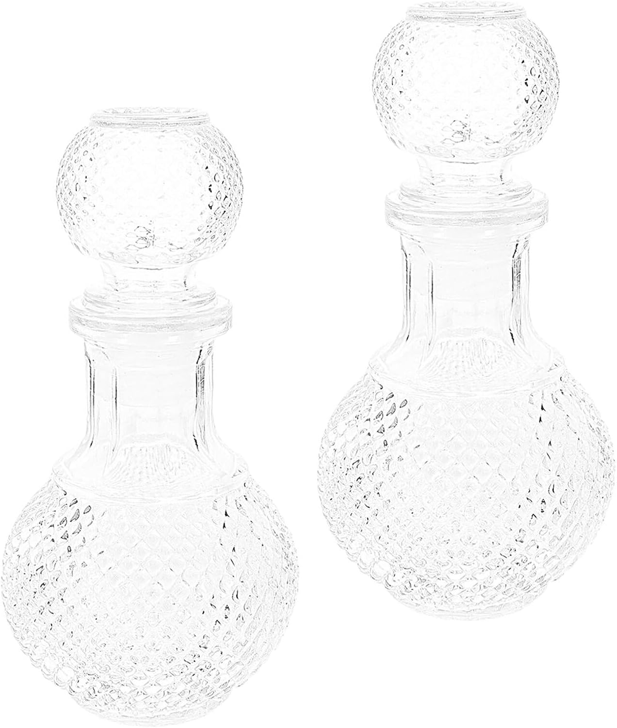 MAGICLULU 2Pcs 250Ml Thick Glass Whiskey Decanter Set Creative Cocktail Liquor Bottle for Home Bar Serving and Wine Storage image number 6