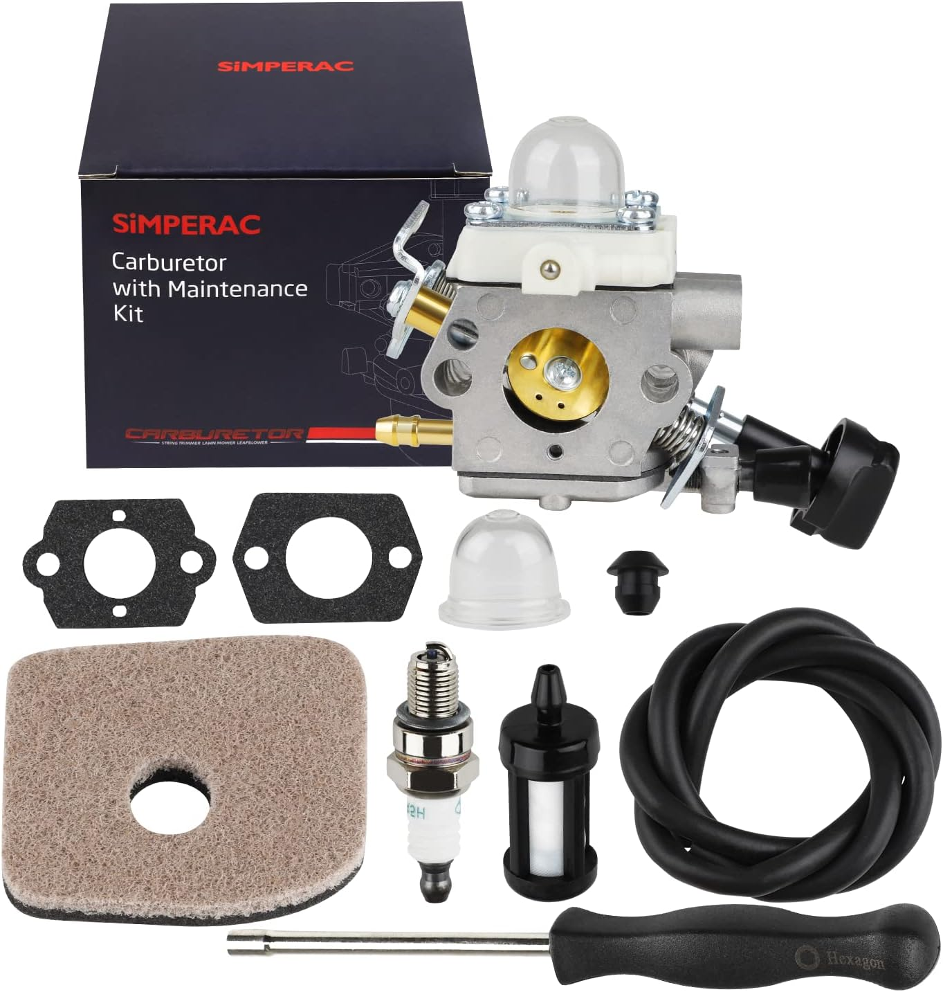 SIMPERAC BG56 Carburetor for Stihl BG56C BG56 Leaf Blower Replace for Zama C1M-S260B, 4241-120-0615 Carburetor with 42141201800 Air Filter Parts image number 5